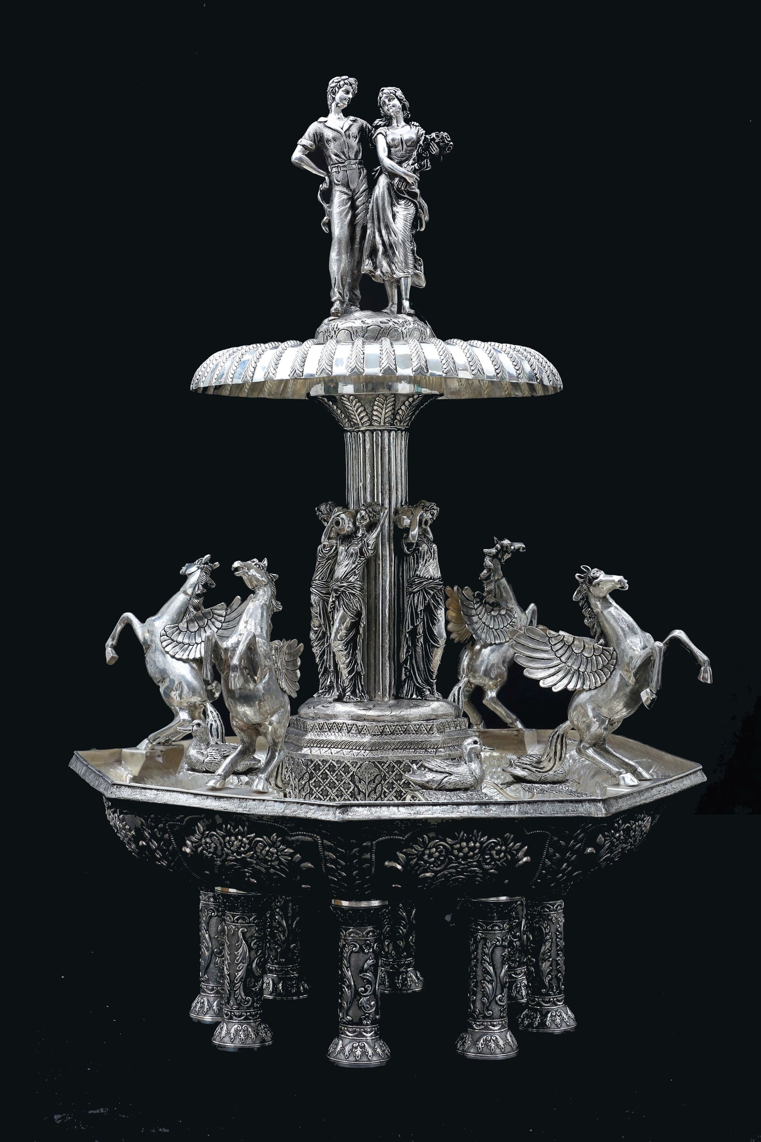 Certified 925 Silver Masterpiece: Winged Horses and Gods | Heirloom Art