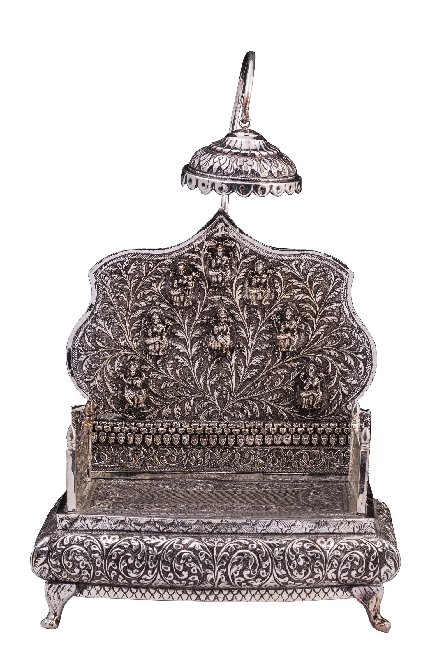 Pure 925 Silver Handcrafted Singhasan (1505g) for Pooja Mandir