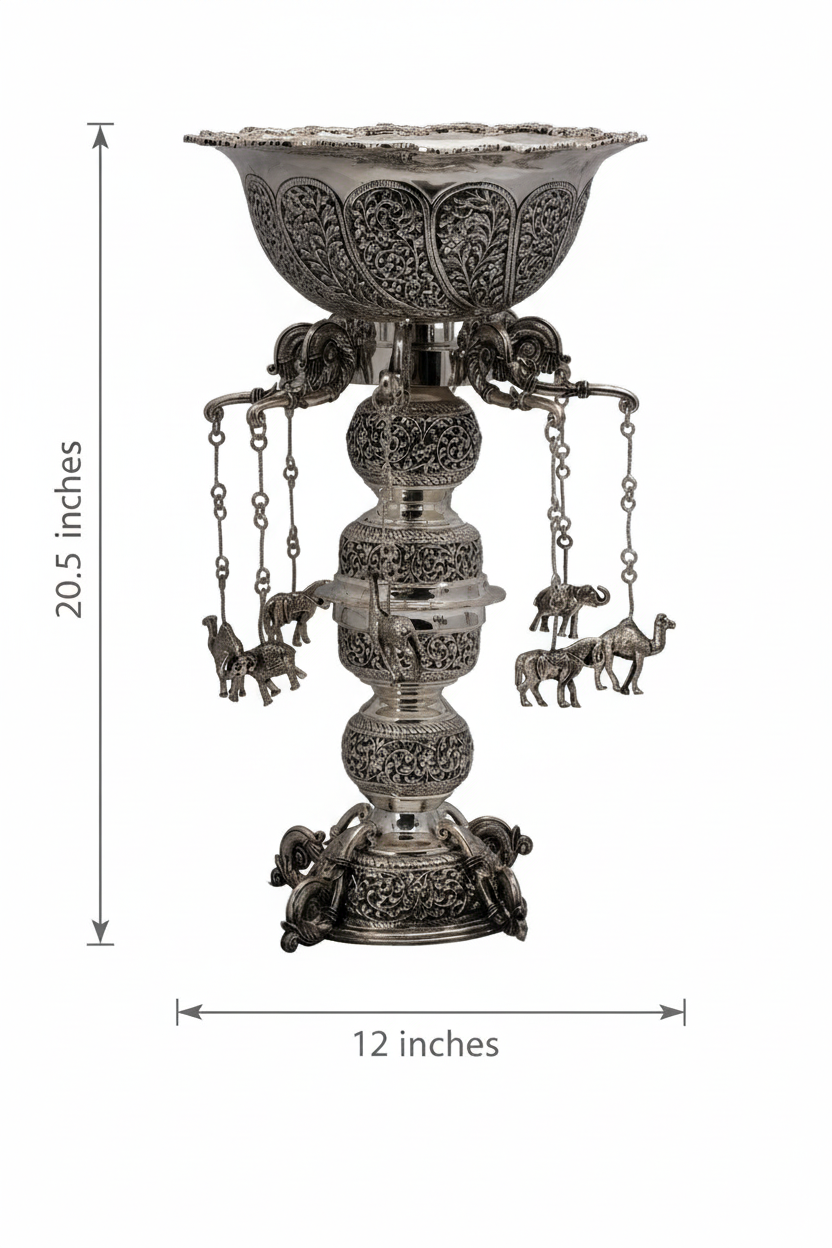 Luxury 925 Silver Hand-Engraved Centerpiece | Premium Housewarming