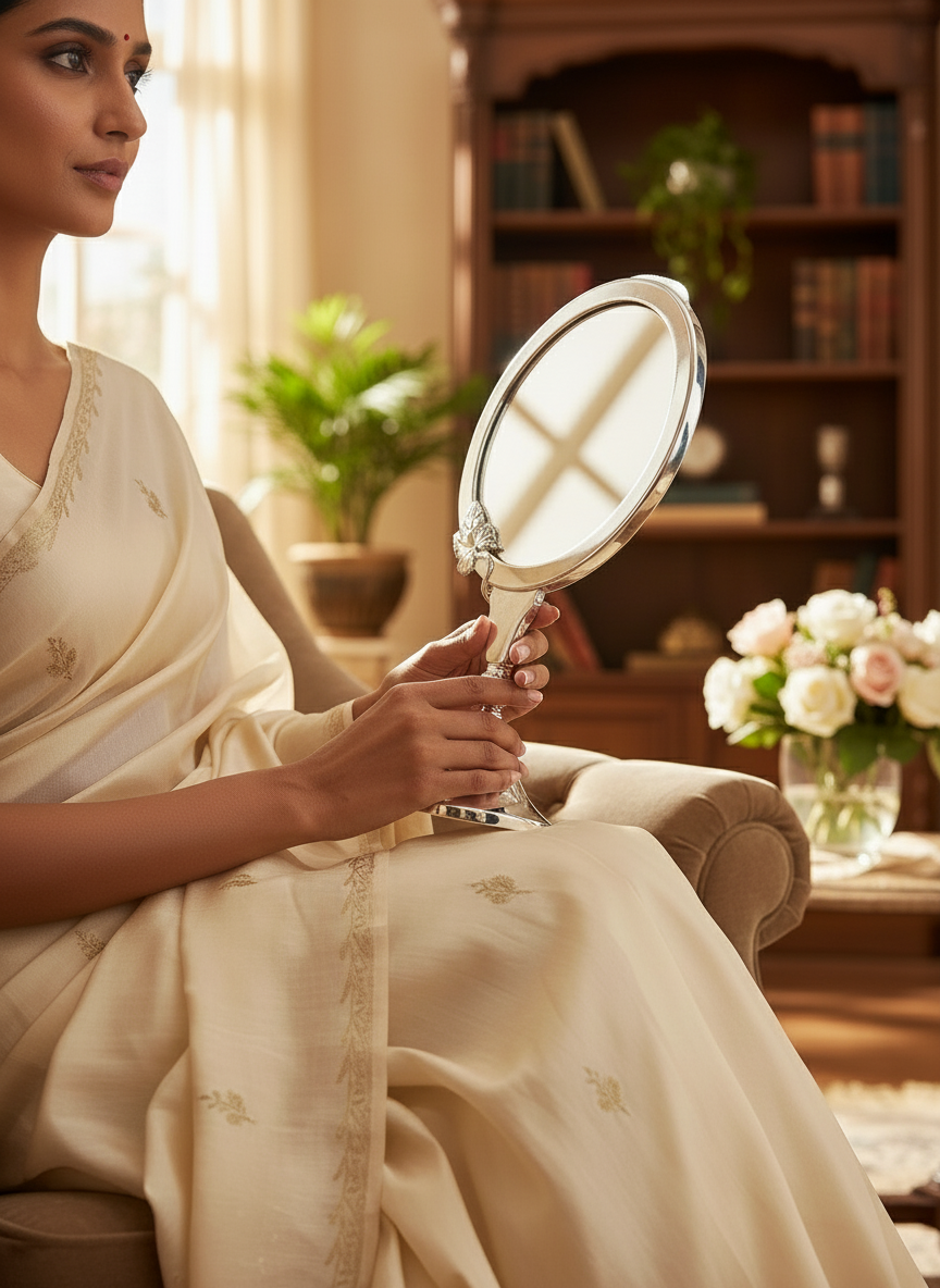 Traditional 925 Pure Silver Dessert Set | Mirror Finish Gifting