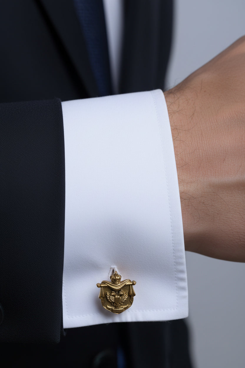 Pure 925 Silver Cufflinks - Classic Round Design Enduring Formal Style