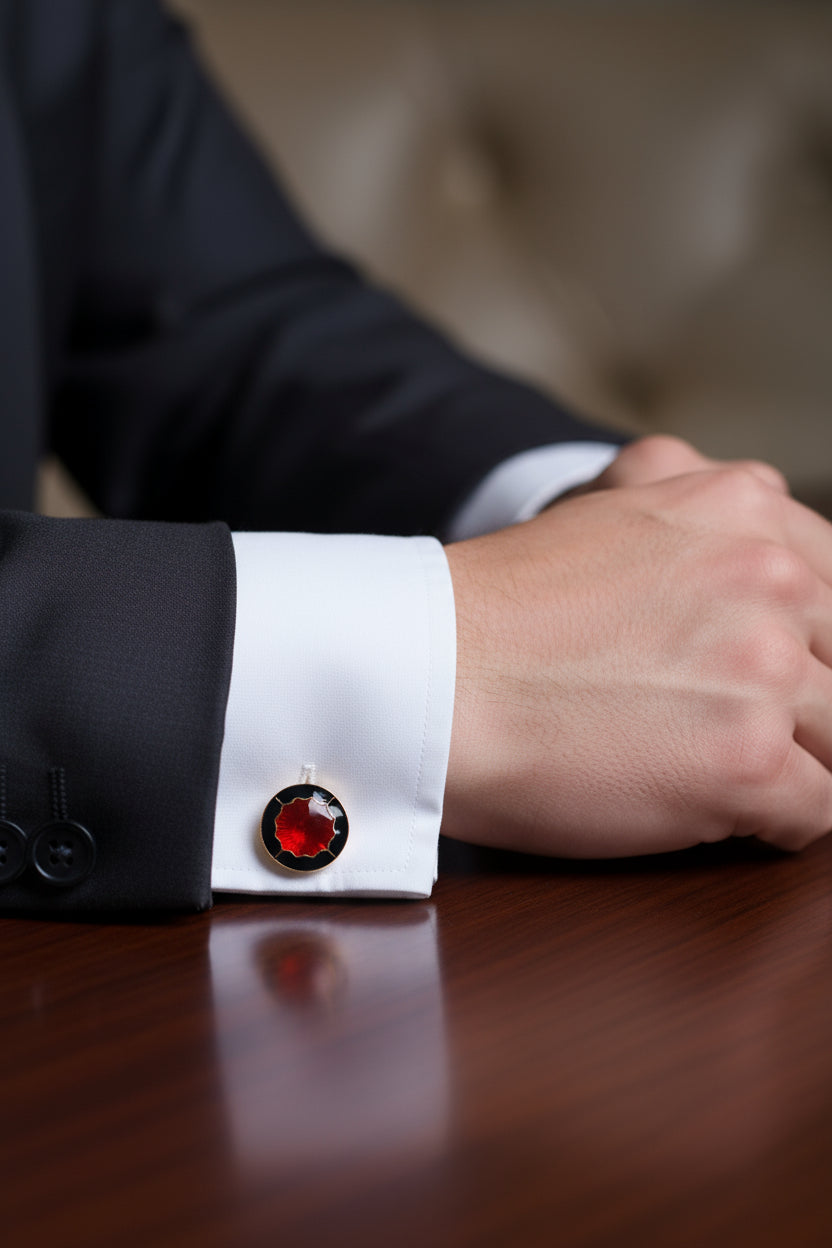 Handcrafted 925 Silver Cufflinks - Substance & Luminescence Finish