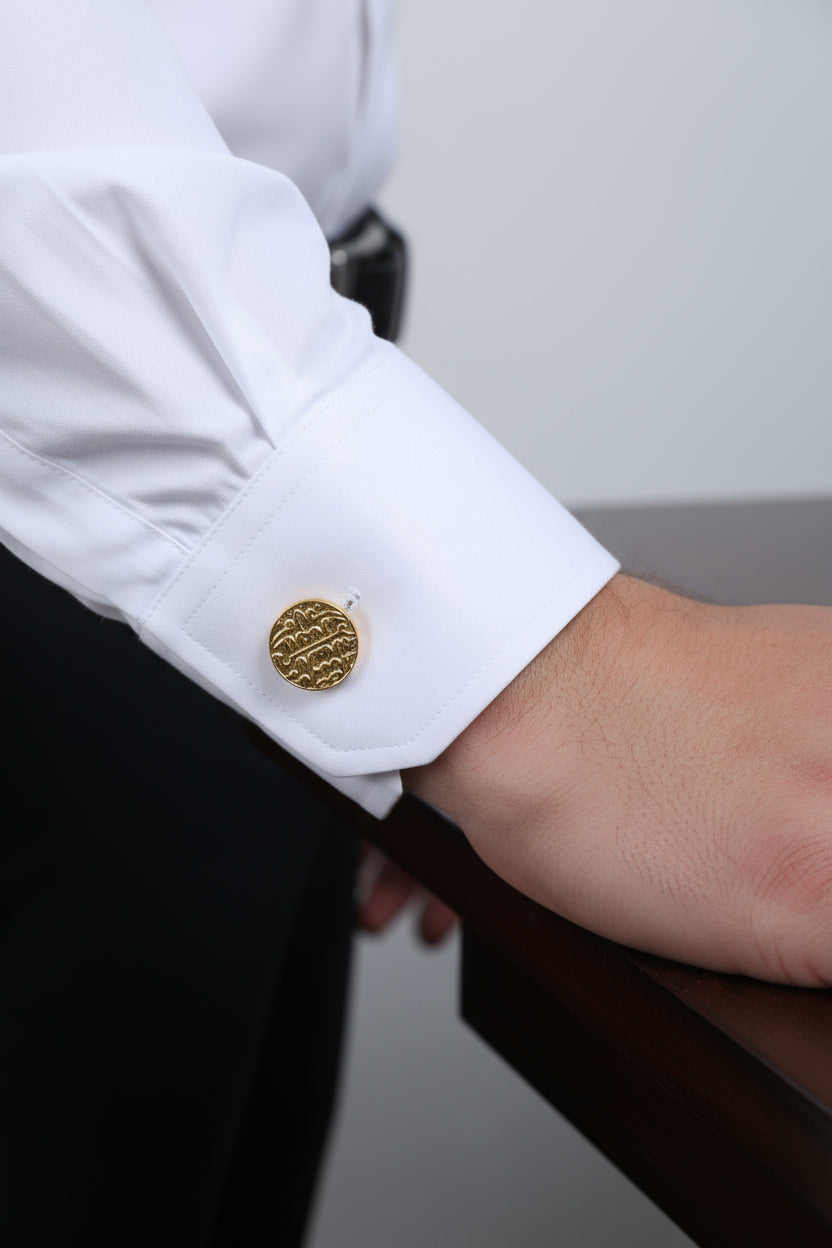 Pure 925 Silver Cufflinks - Classic Round Design Enduring Formal Style