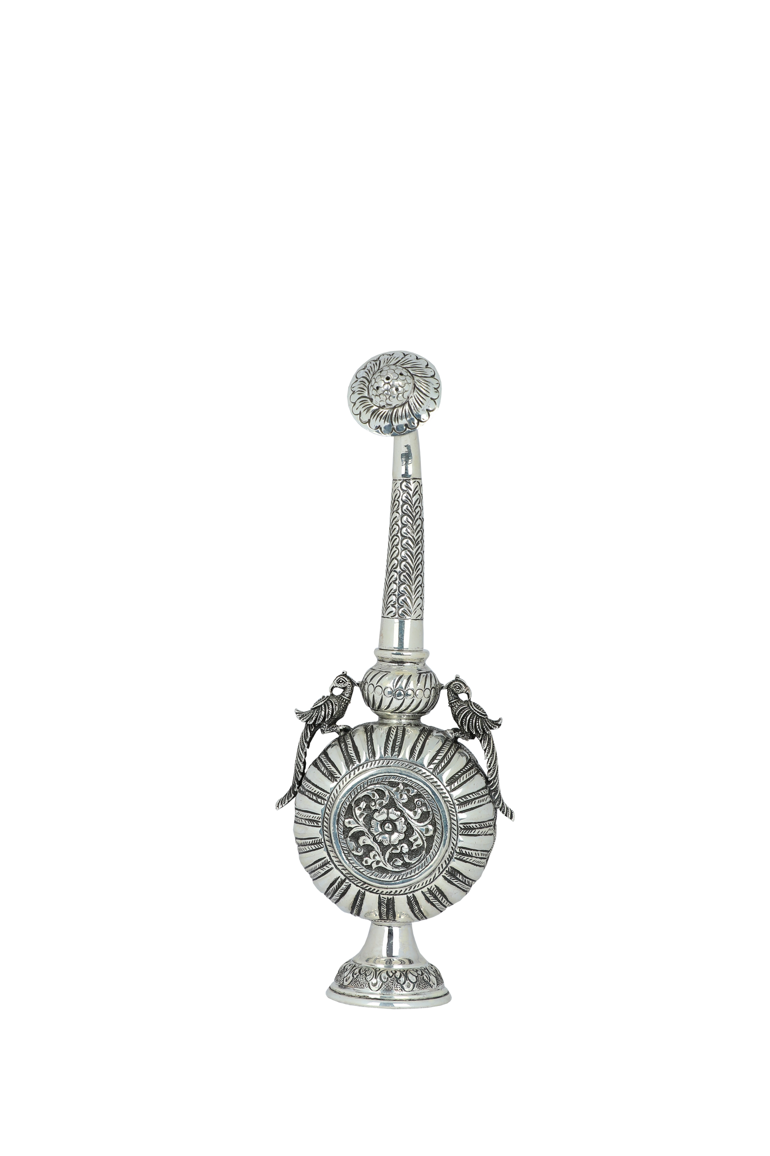 Pure 925 Silver Gulab Dani – 339g Rose Water Sprinkler for Pooja & Décor