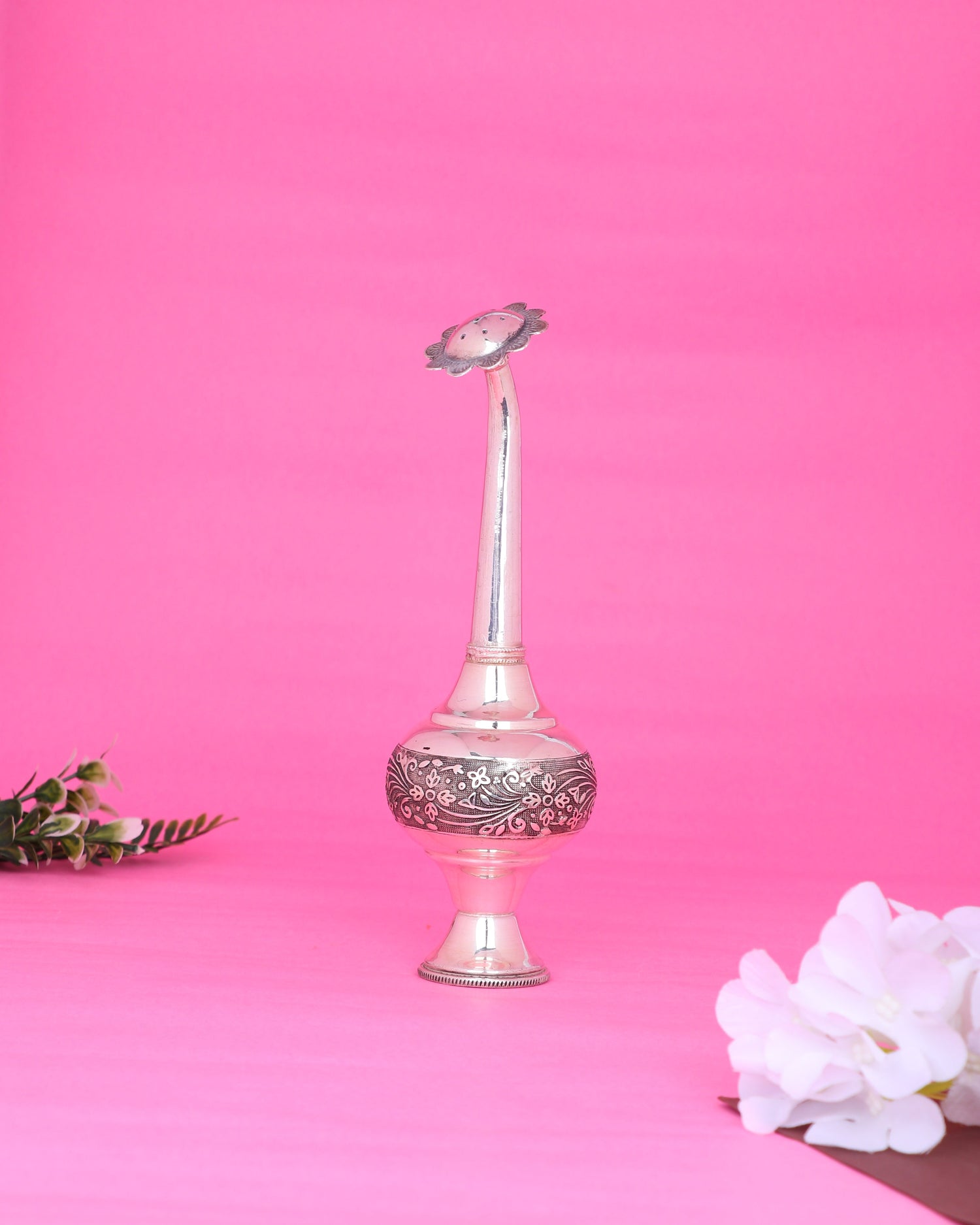 Buy Sterling Silver Tall Deepa Stand | Temple Oil Lamp (109g, H:14″)