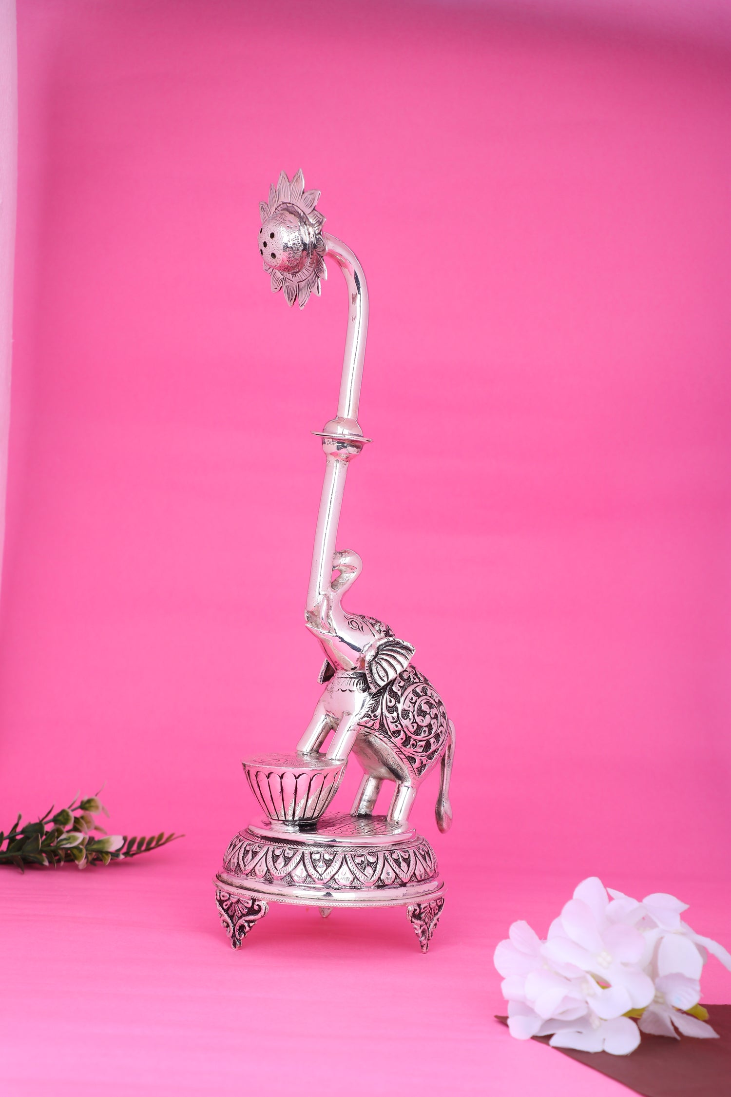 Pure 925 Silver Gulab Dani – 415g Rose Water Sprinkler for Pooja & Décor