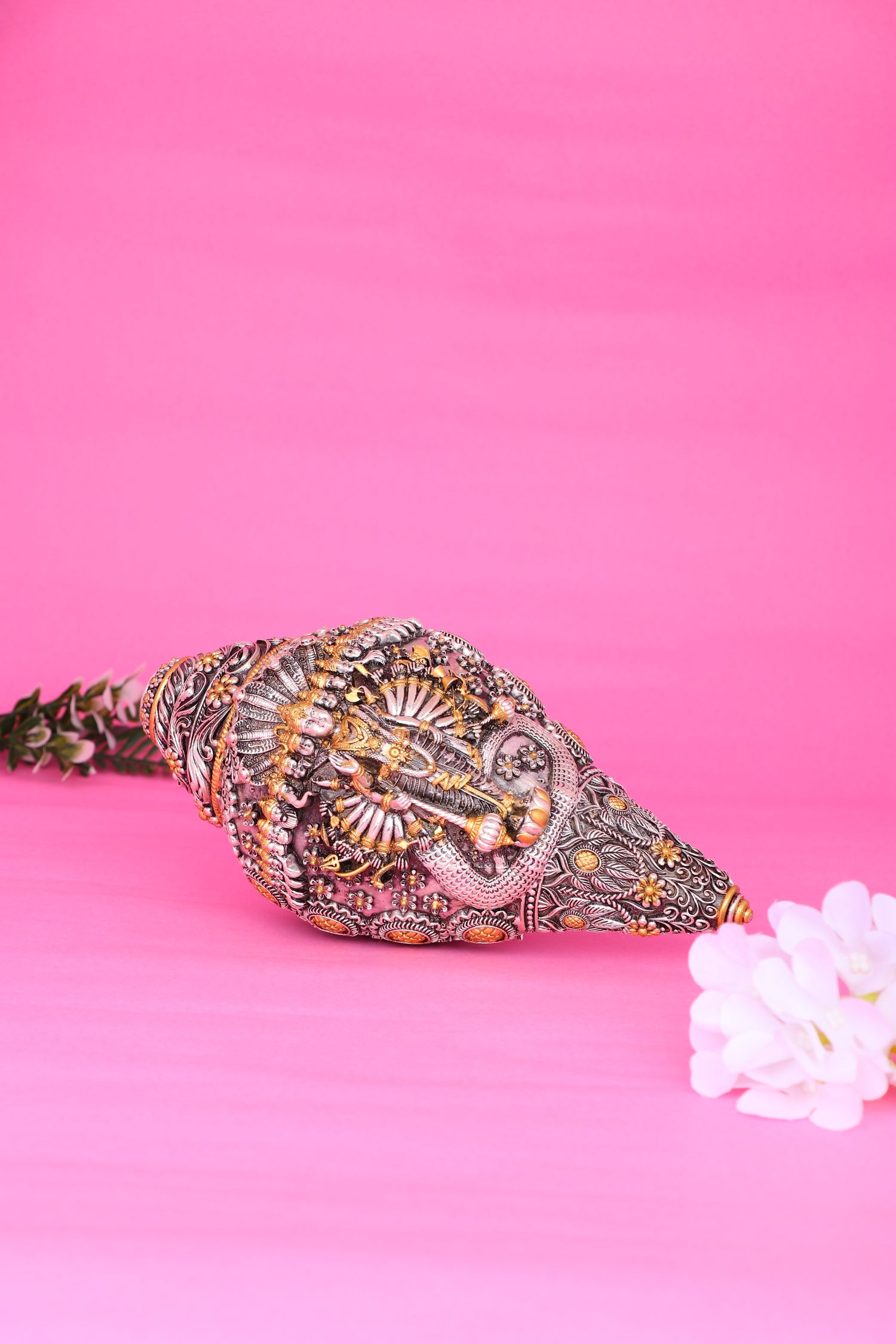 Large 925 Silver Puja Shankh - Substance & Fidelity