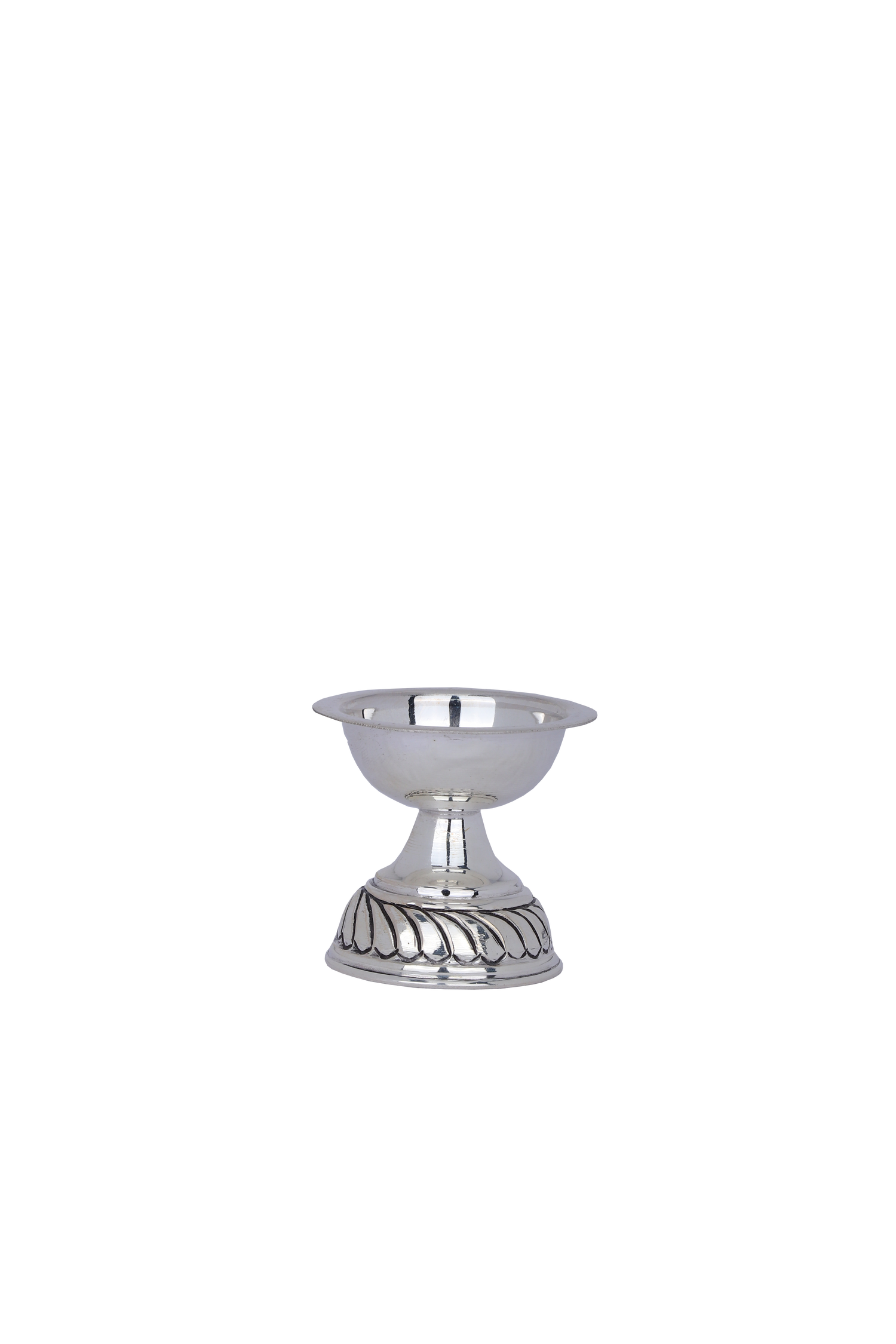 Pure 925 Silver Deepam – 44g Lotus Base Oil Lamp for Pooja & Gifting