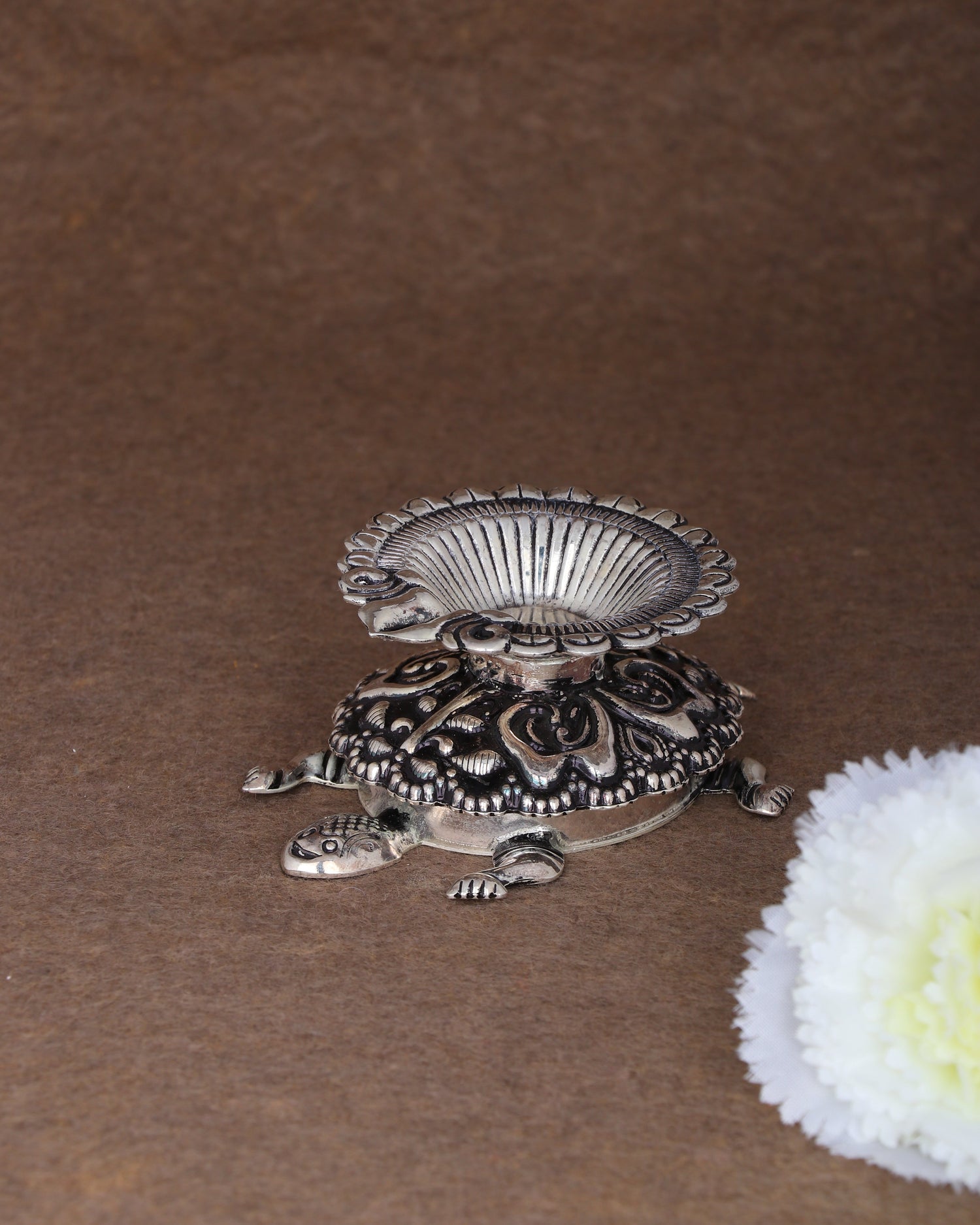 Buy Sterling Silver Turtle Deepa Stand – Temple Oil Lamp (103g)