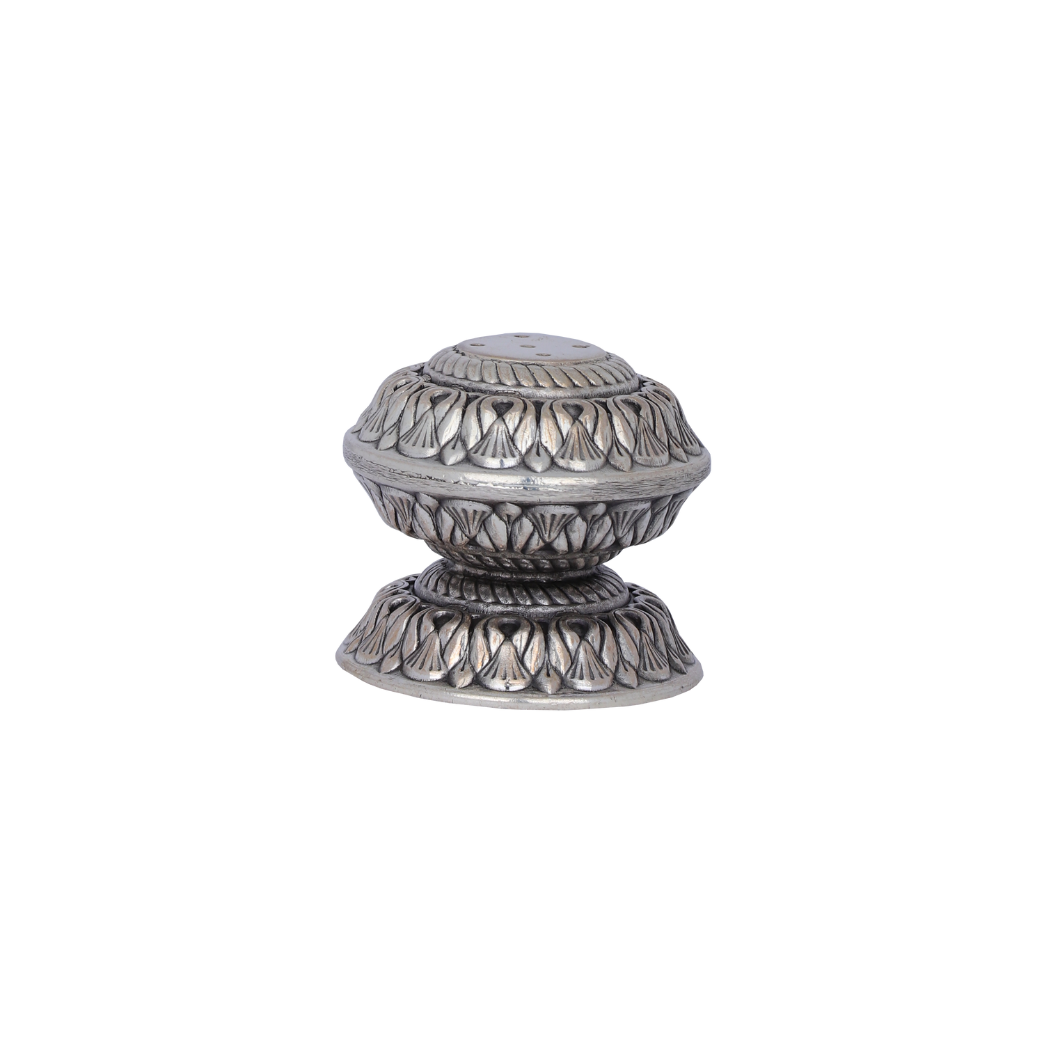 Miniature Floral Nakashi Agarbatti stand – Sacred Silver Ritual Accessory (1.4"x1.5")