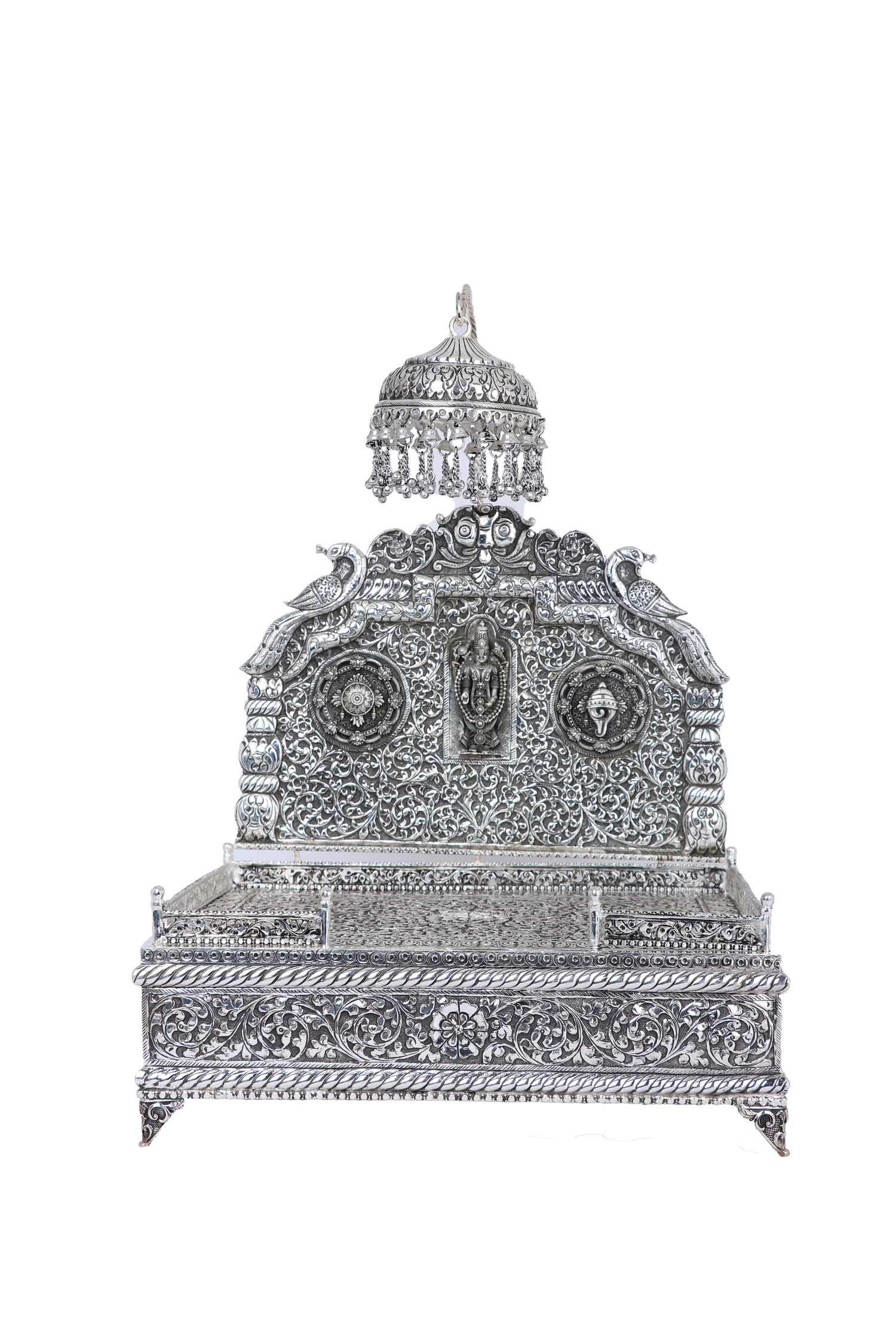 Massive 2407g Silver Aasan for God Idols - Luxury Pooja Heirloom