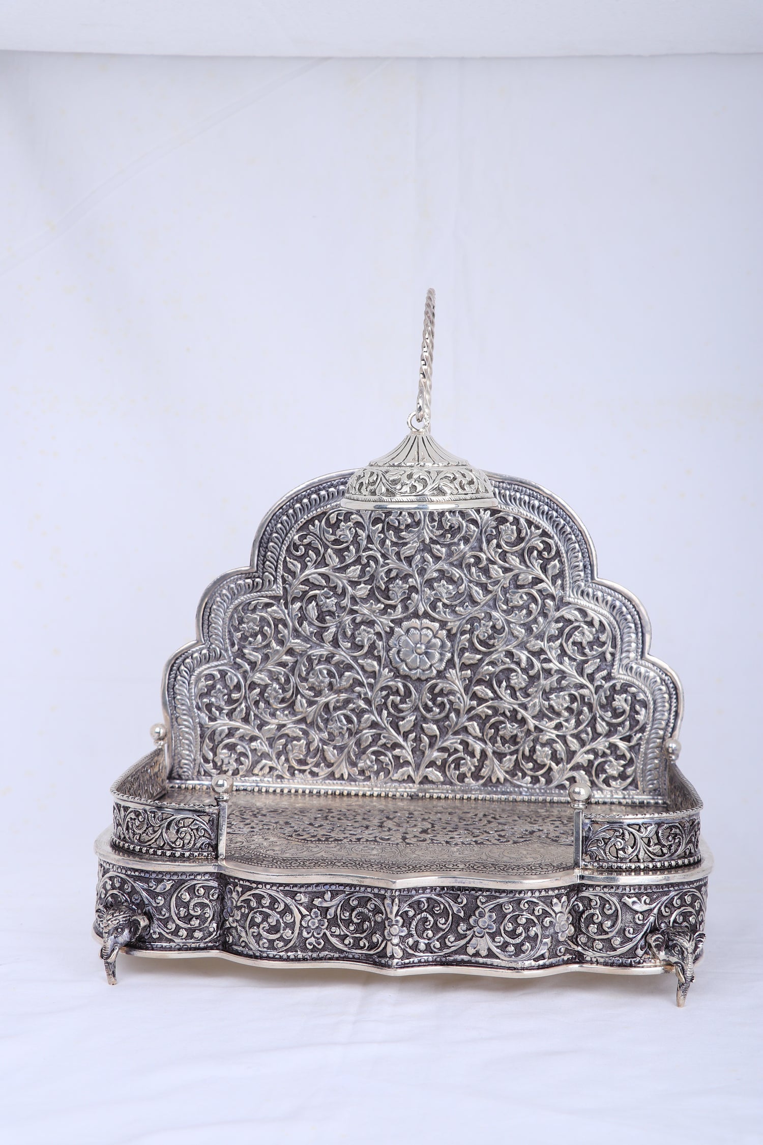 Pure 925 Silver Handcrafted Singhasan (105g)