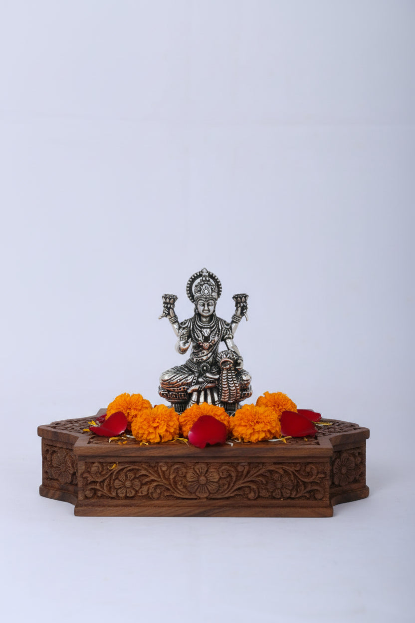 Pure 925 Silver Lakshmi Idol for Diwali Pooja & Vastu