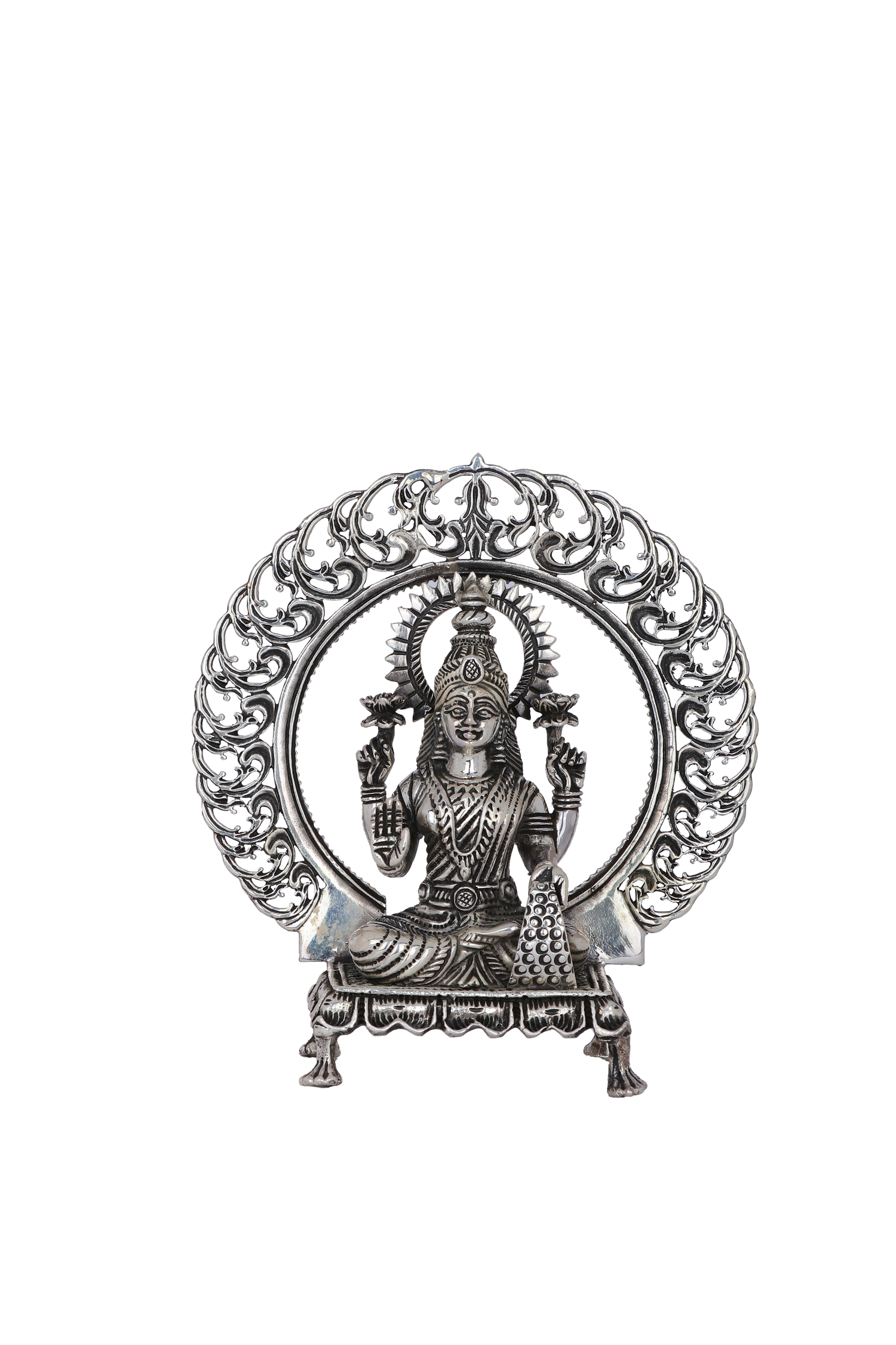 Pure 925 Silver Krishna Lakshmi Idol – 353g Divine Couple Temple Statue