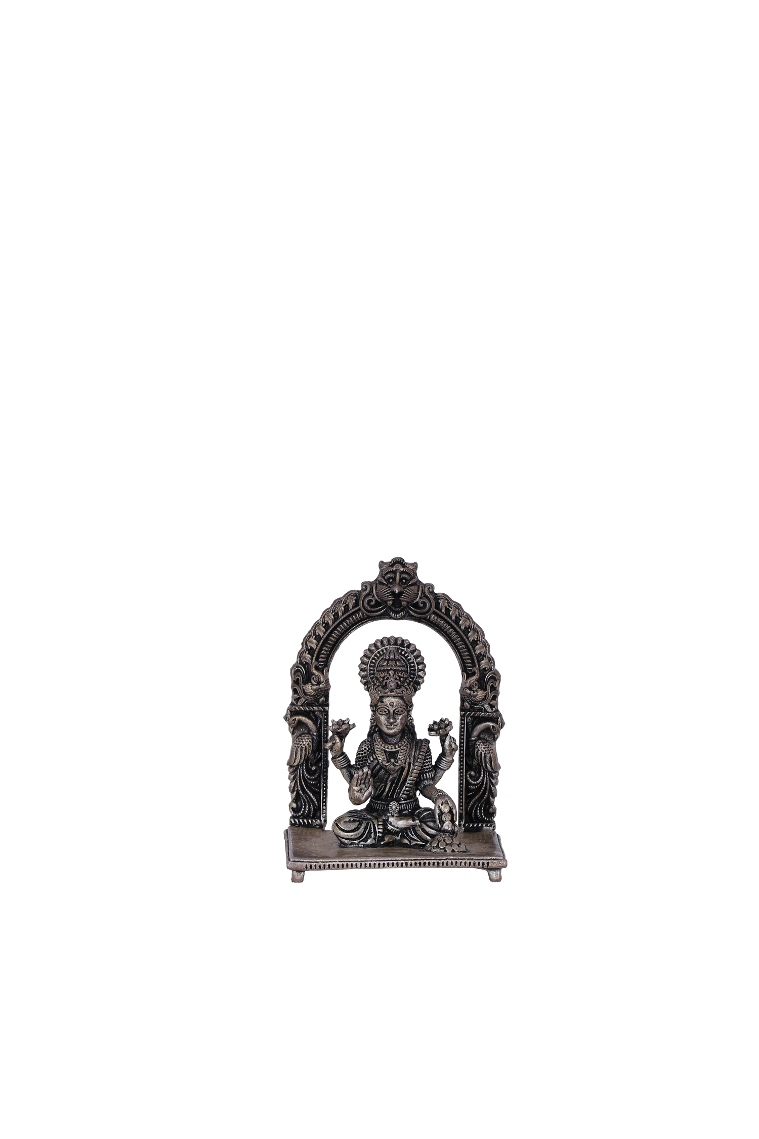 Pure 925 Silver Lakshmi Idol – 63g Throne Goddess Pooja Murti