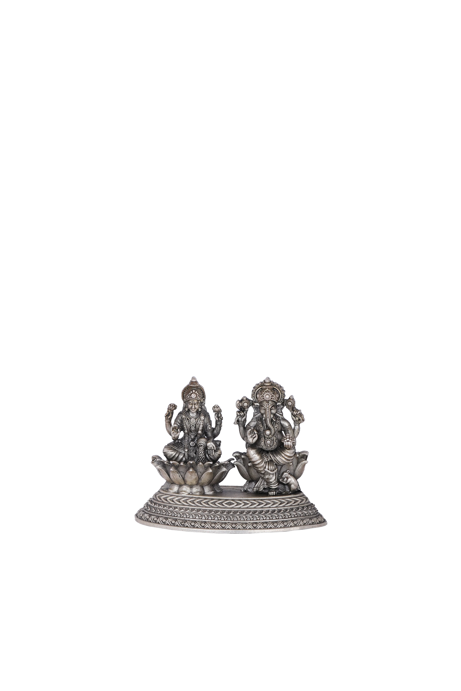 Pure 925 Silver Lakshmi Ganesha for Home & Office Temple