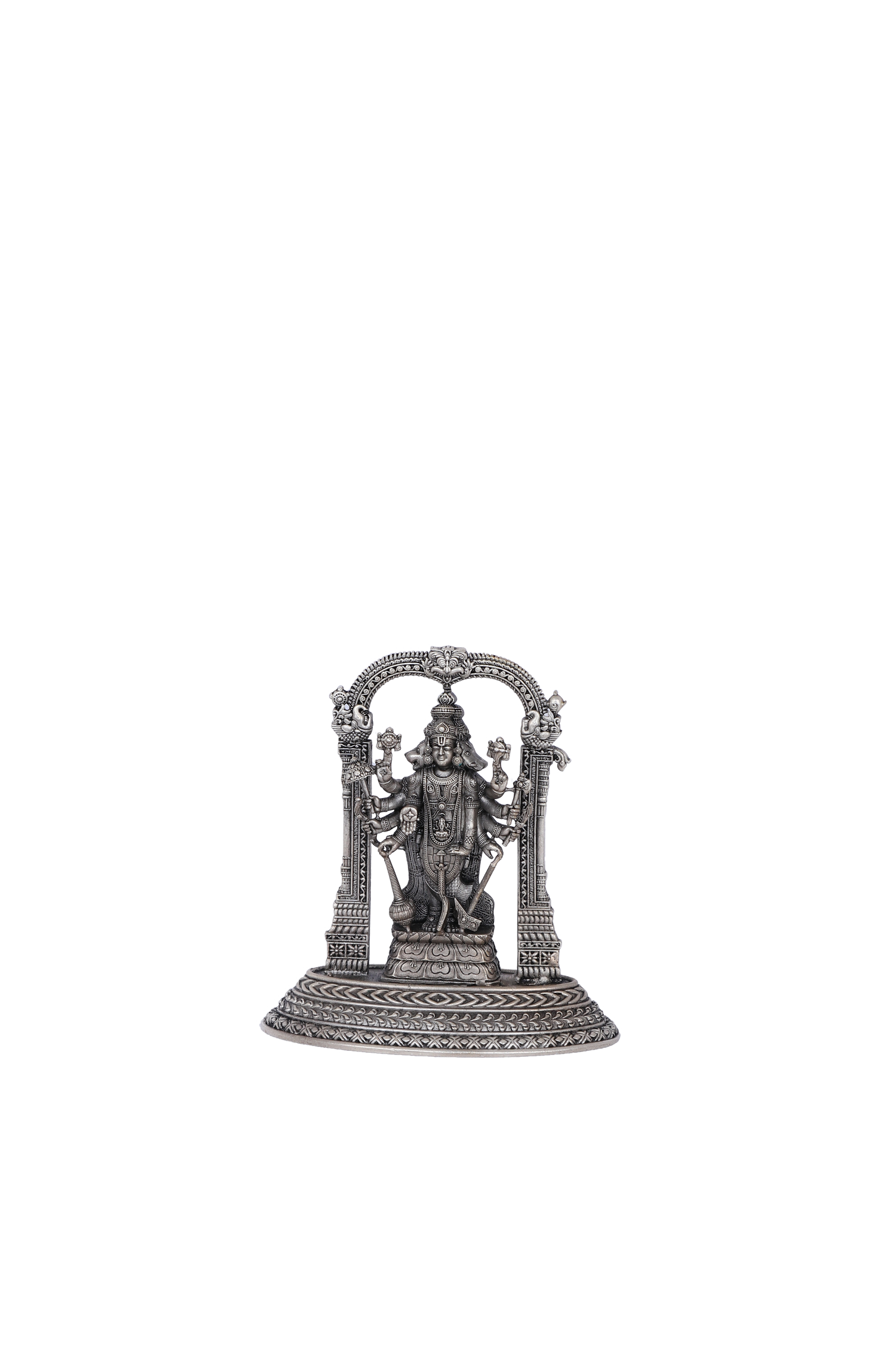 925 Pure Silver Multi-Armed Deity Pooja Idol – Ornate Handcrafted Silver Art
