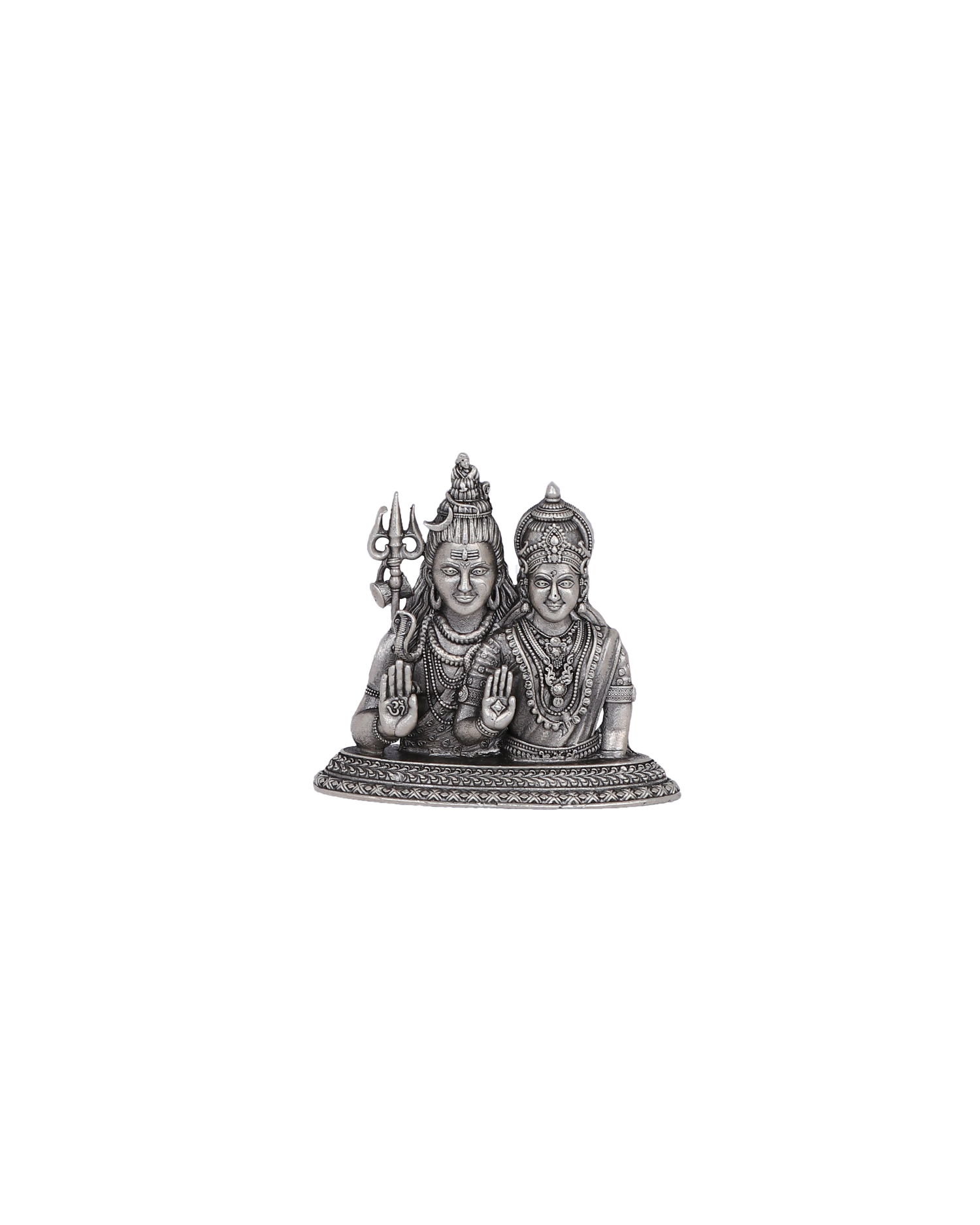 Pure 925 Silver Shiva Parvati Murti for Pooja Mandir & Gifting