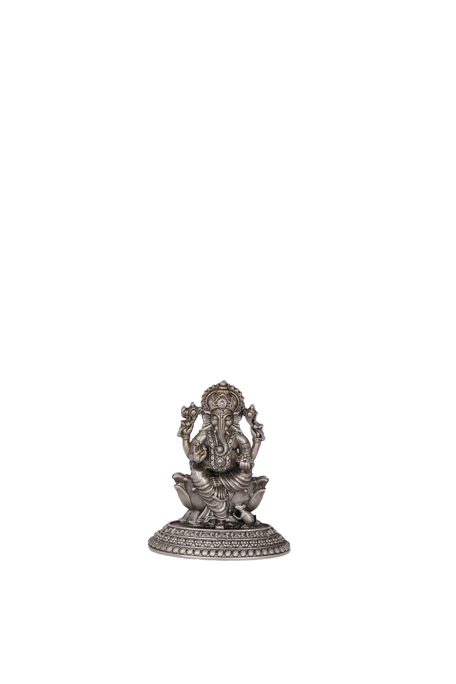 Pure 925 Silver Ganesha Idol – 54g Lotus Base Pooja Statue