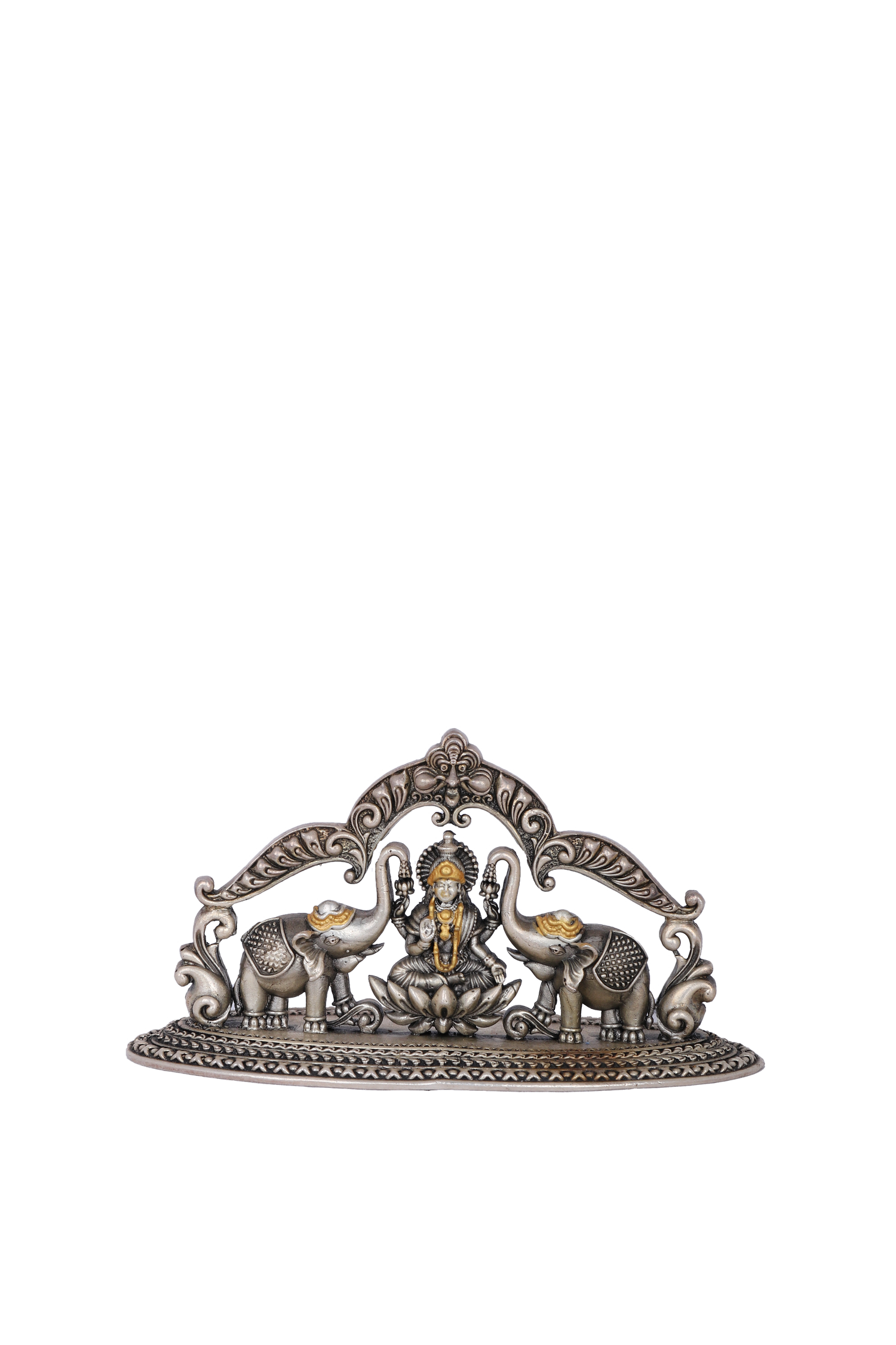 Pure 925 Silver Lakshmi Gaja Idol – 120.85g Pooja God Statue