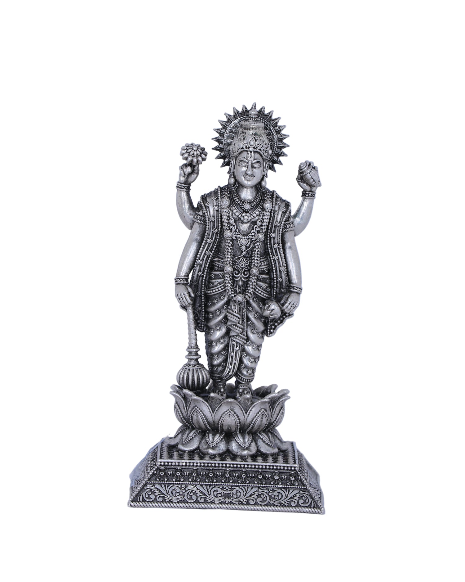 925 Silver Standing Narayana Statue (184g) with Antique Finish
