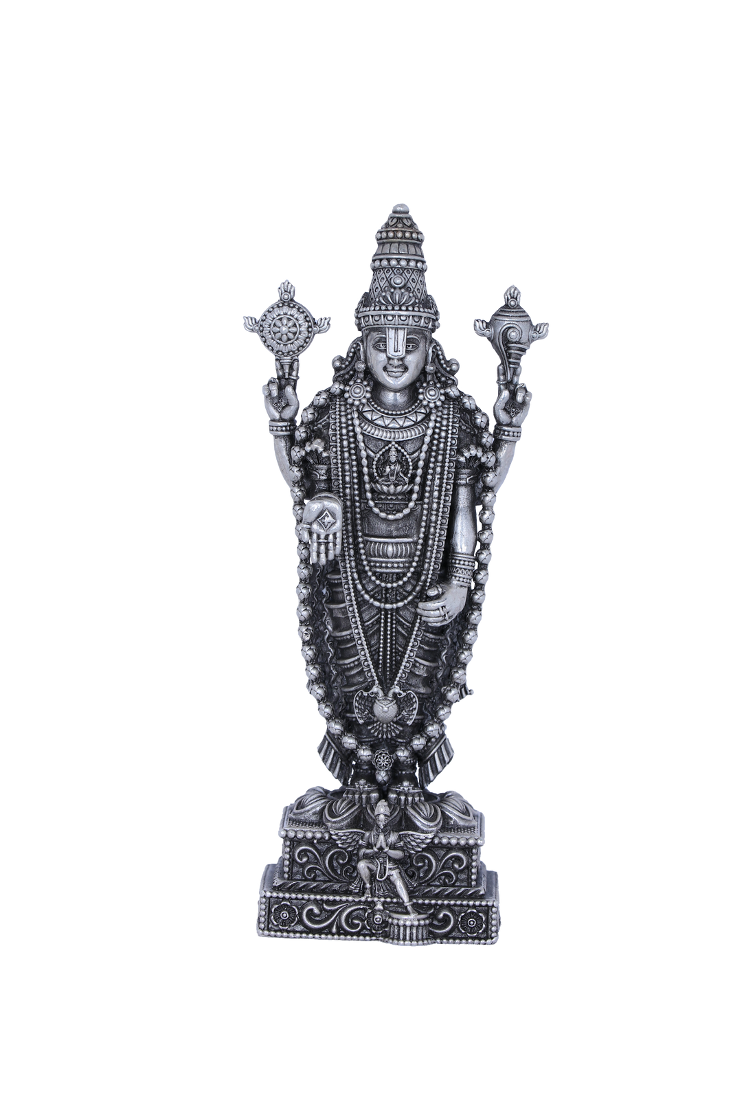 Pure 925 Silver Lord Venkateswara Idol (199g) 5-inch for Pooja