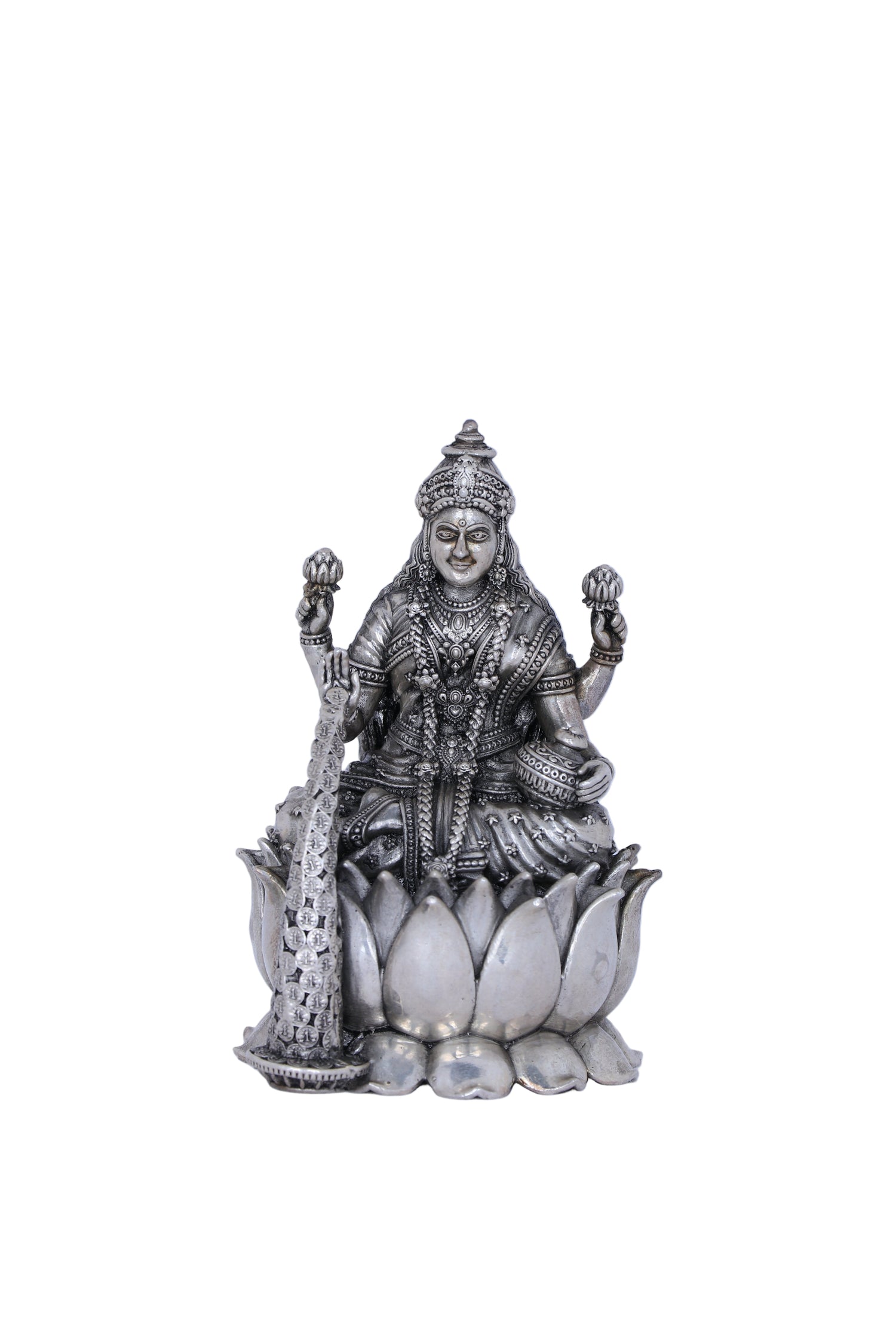Pure 925 Silver Goddess of Wealth Idol (240g) for Prosperity