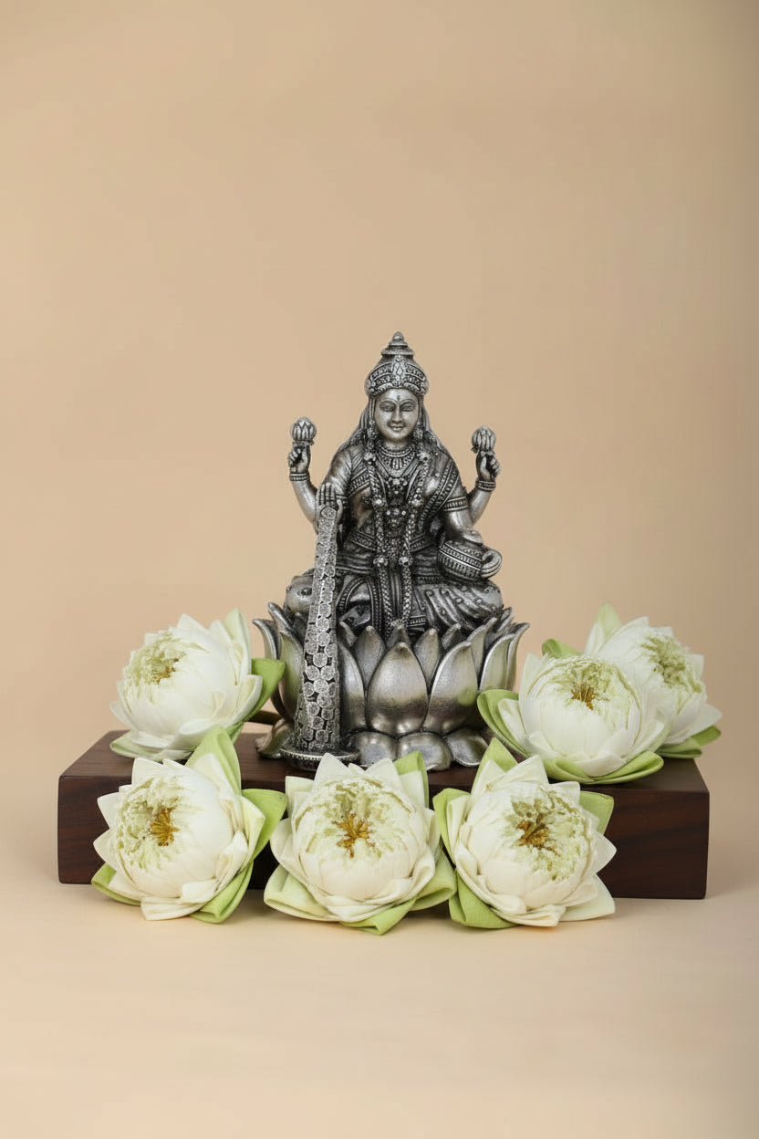 Pure 925 Silver Goddess of Wealth Idol (240g) for Prosperity