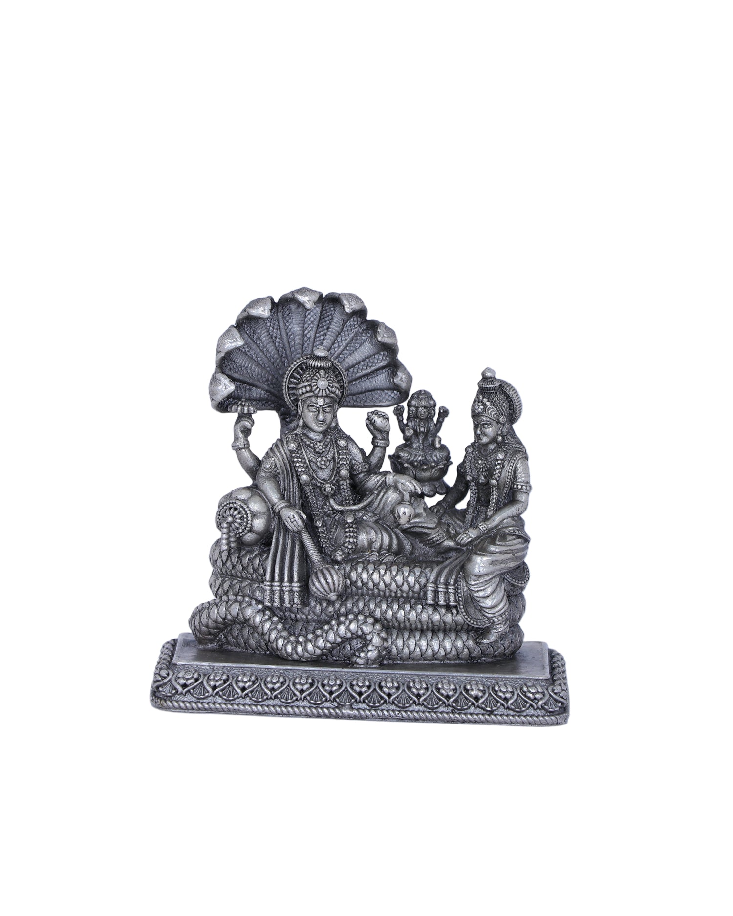 Sterling Silver Vishnu Lakshmi Idol for Premium Gifting