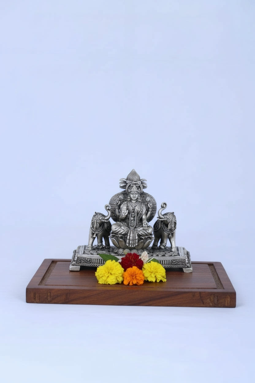 244g Sterling Silver Gajalakshmi for Premium Wedding & Housewarming