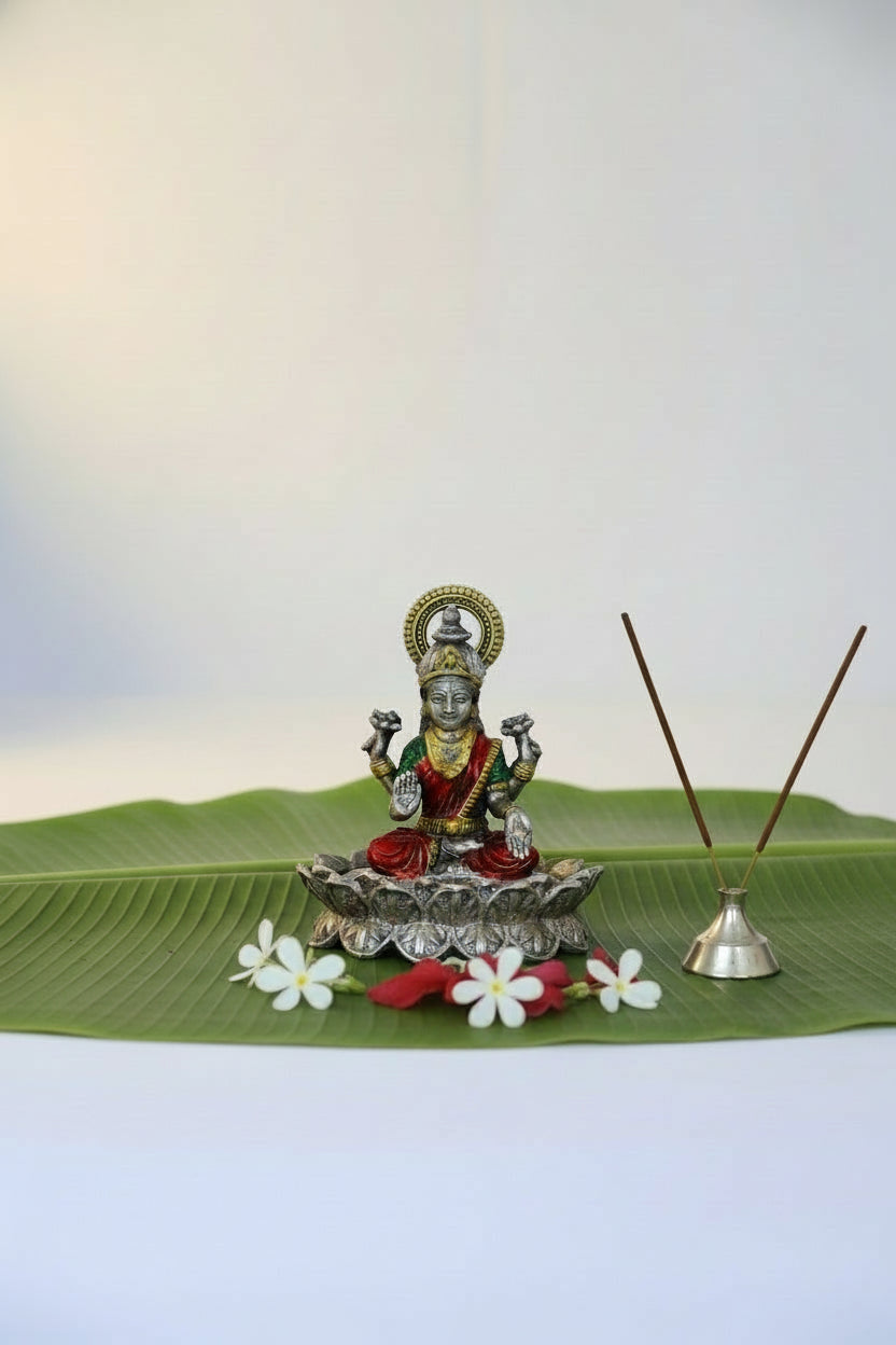 Gold Plated Laxmi Murti (122g) with Enamel Work