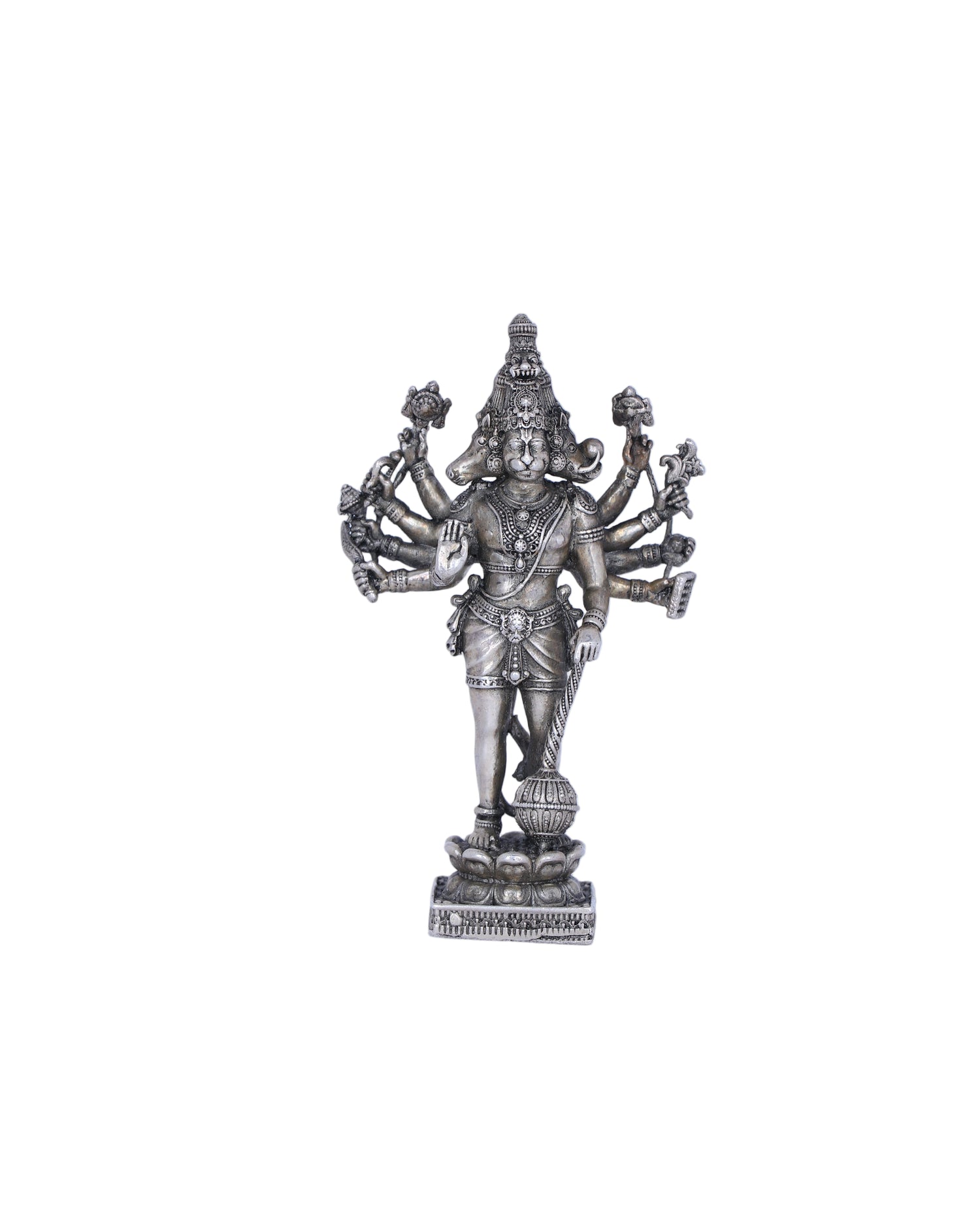 925 Silver Five Faced Hanuman Idol 48g for Home Mandir