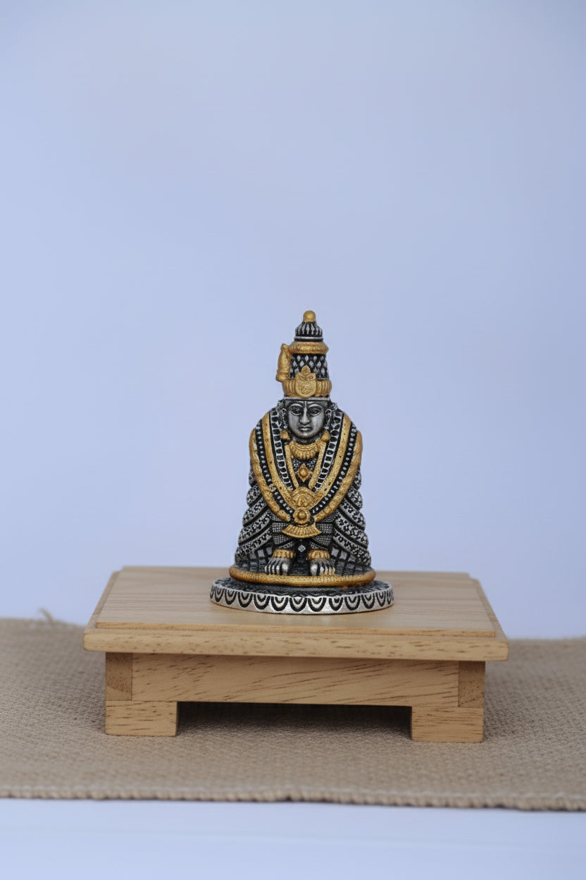 925 Silver Gold Plated Venkateswara Idol (207g) Antique Finish