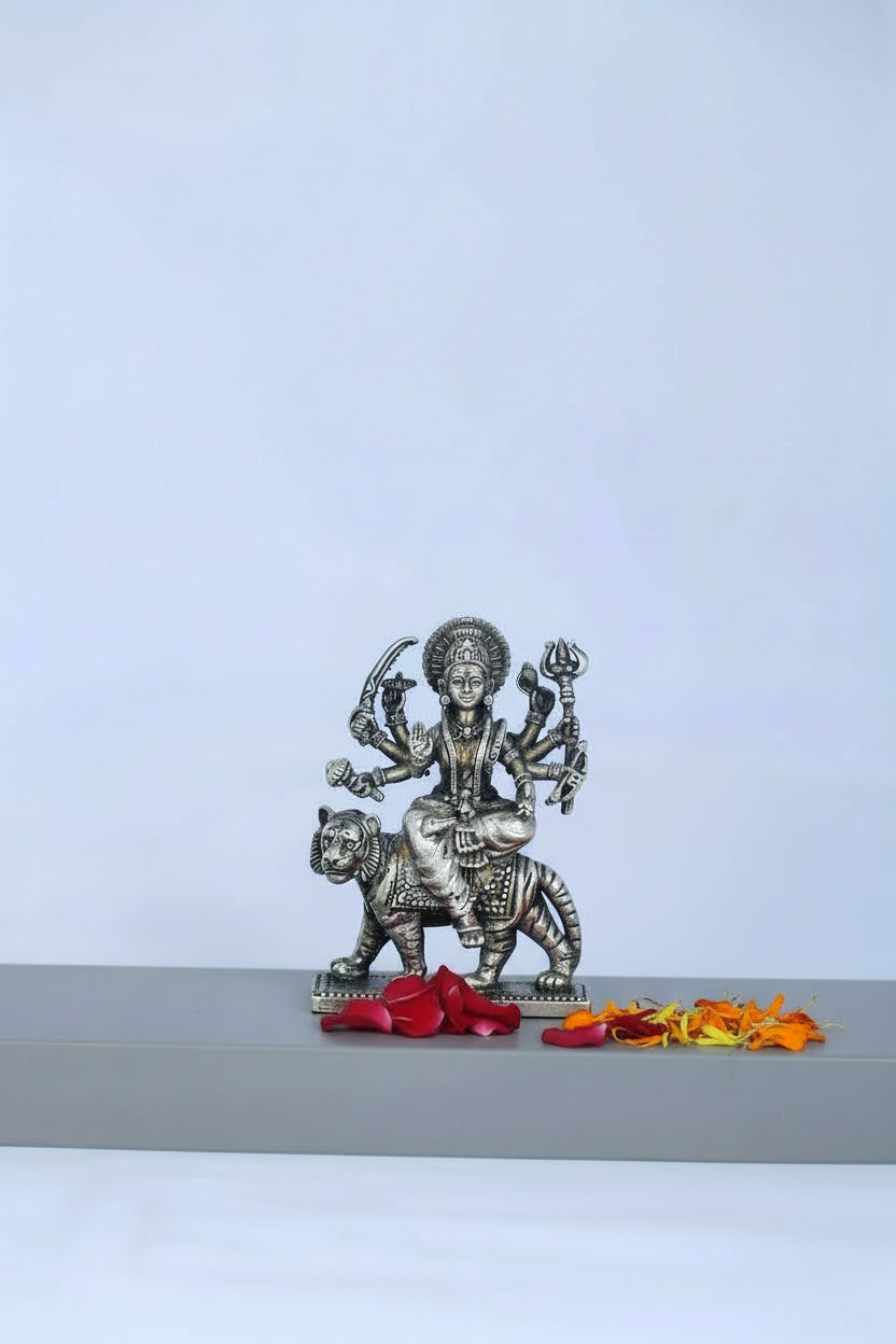 Pure 925 Silver Adi Shakti Murti (130g) for Home Temple & Decor