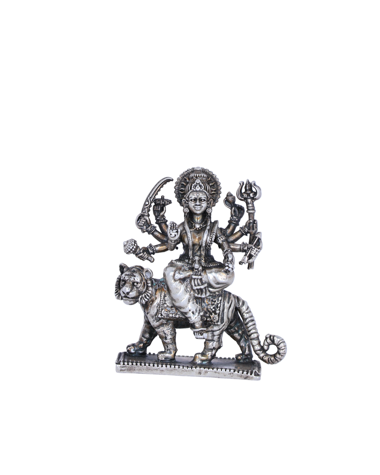 Pure 925 Silver Adi Shakti Murti (130g) for Home Temple & Decor