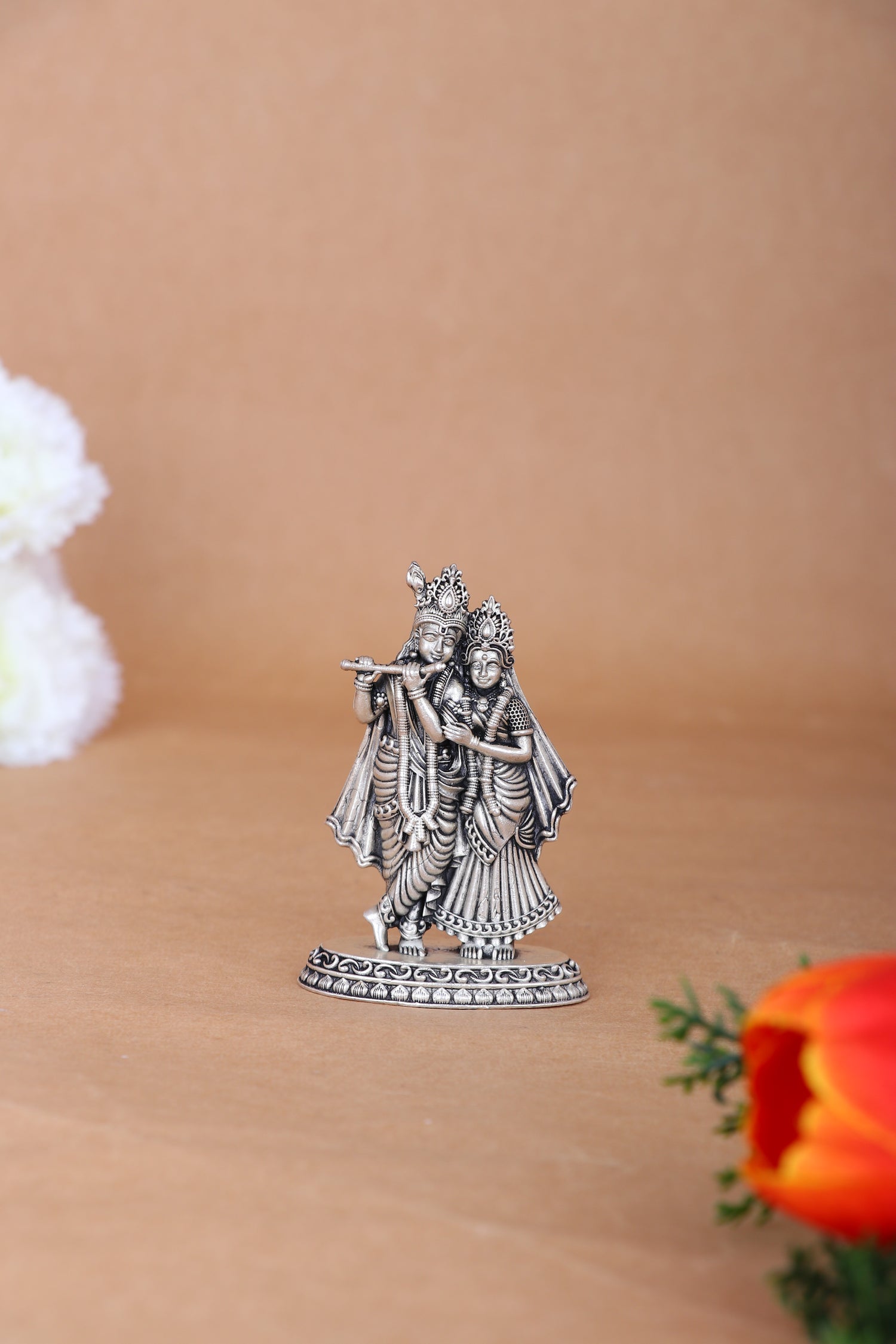 Pure 925 Silver Radha Krishna Idol – 59g Divine Love Pooja Statue
