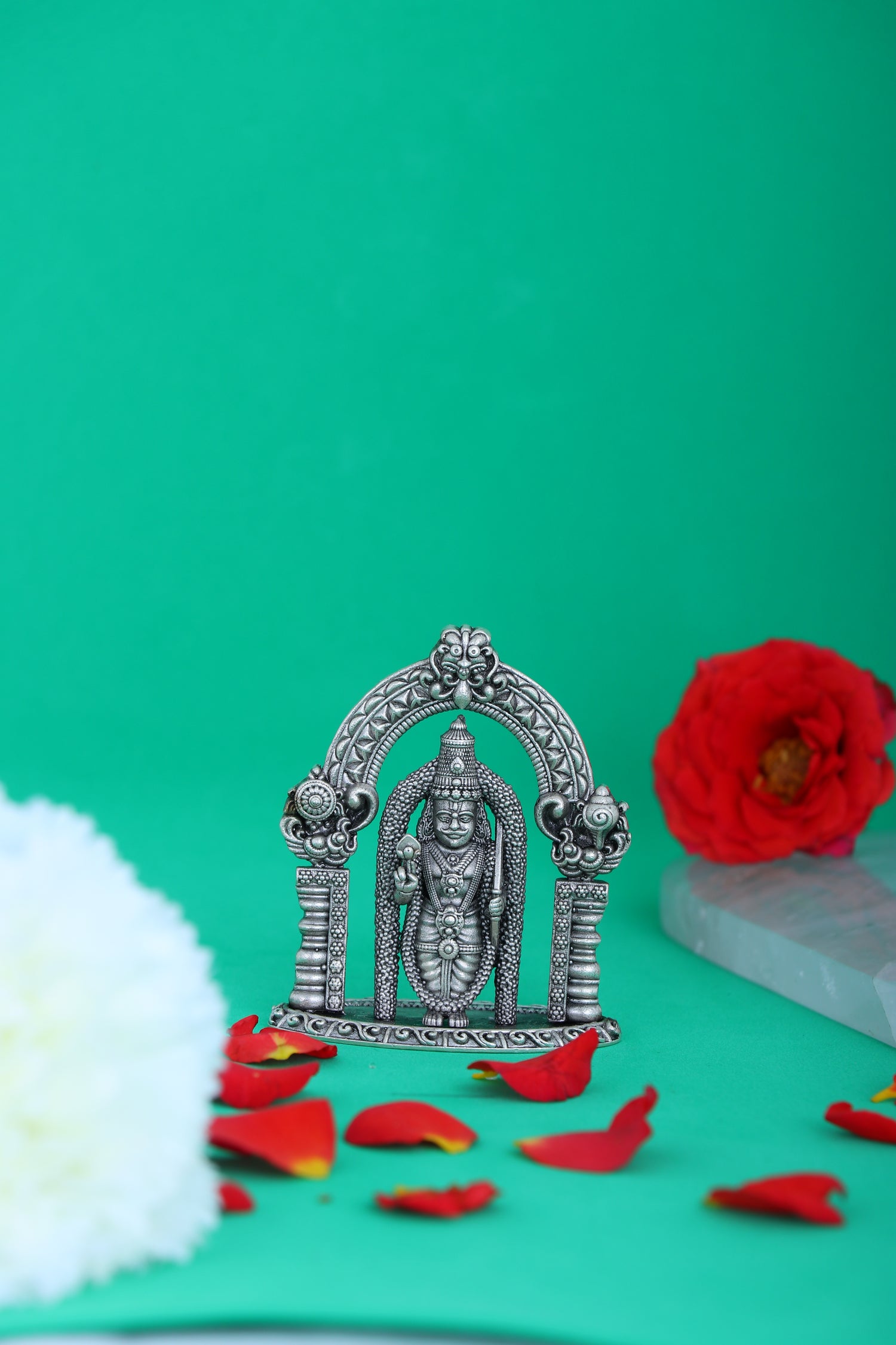 Satyanarayana swamy Idol Handcrafted 925 Silver (41g) for Daily Pooja