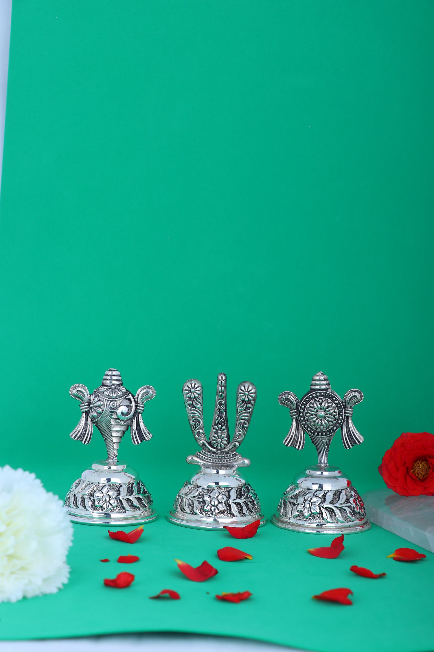 Pure 925 Silver Tirupati Balaji Namam Set for Pooja Mandir
