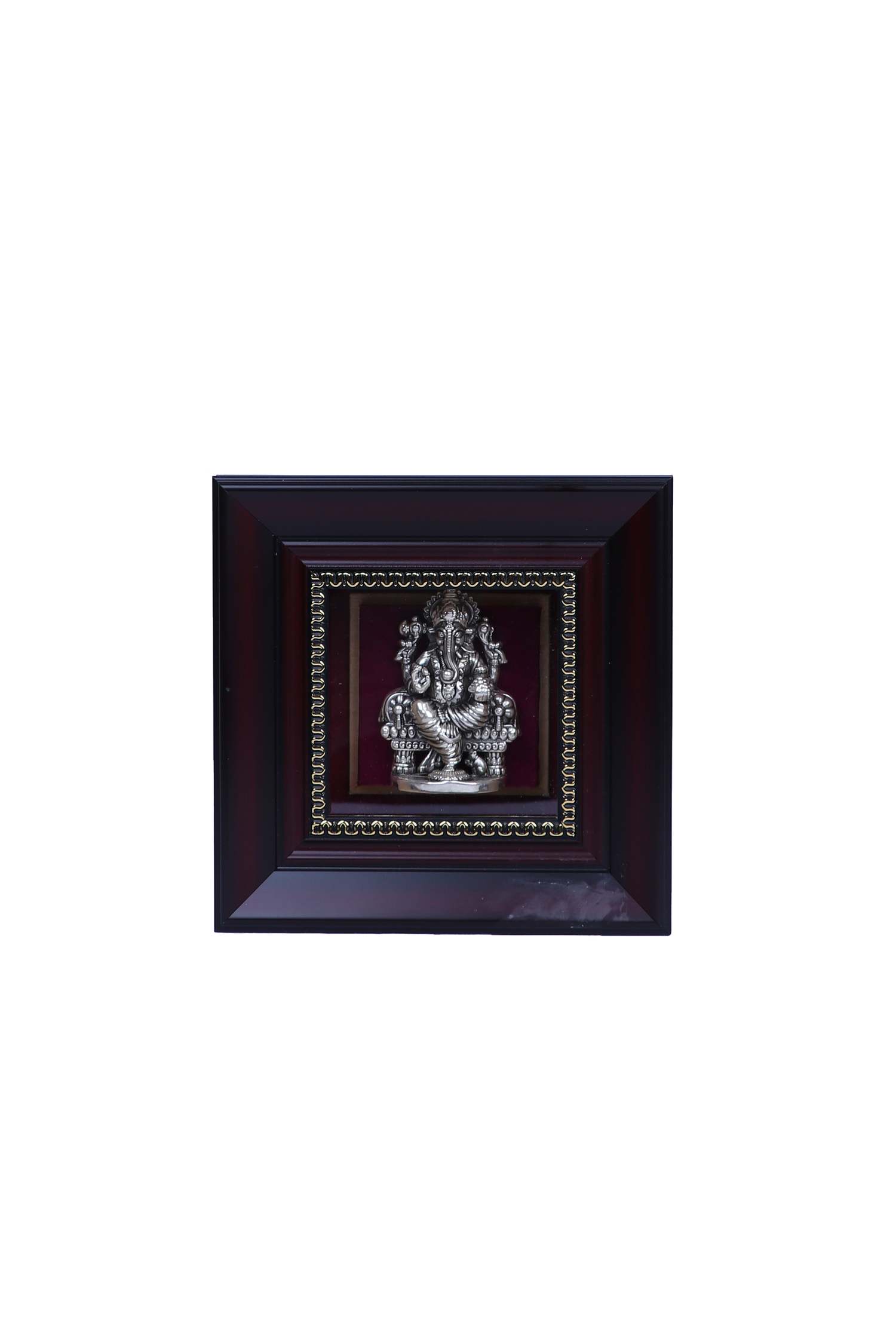 925 Silver Ganesha Frame (6x6") 30g Idol for Pooja & Vastu