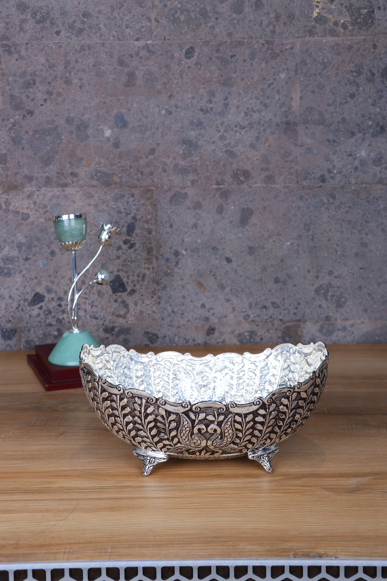 925 Silver Jali/Cutwork Decorative Bowl (605g) - Enduring Gift