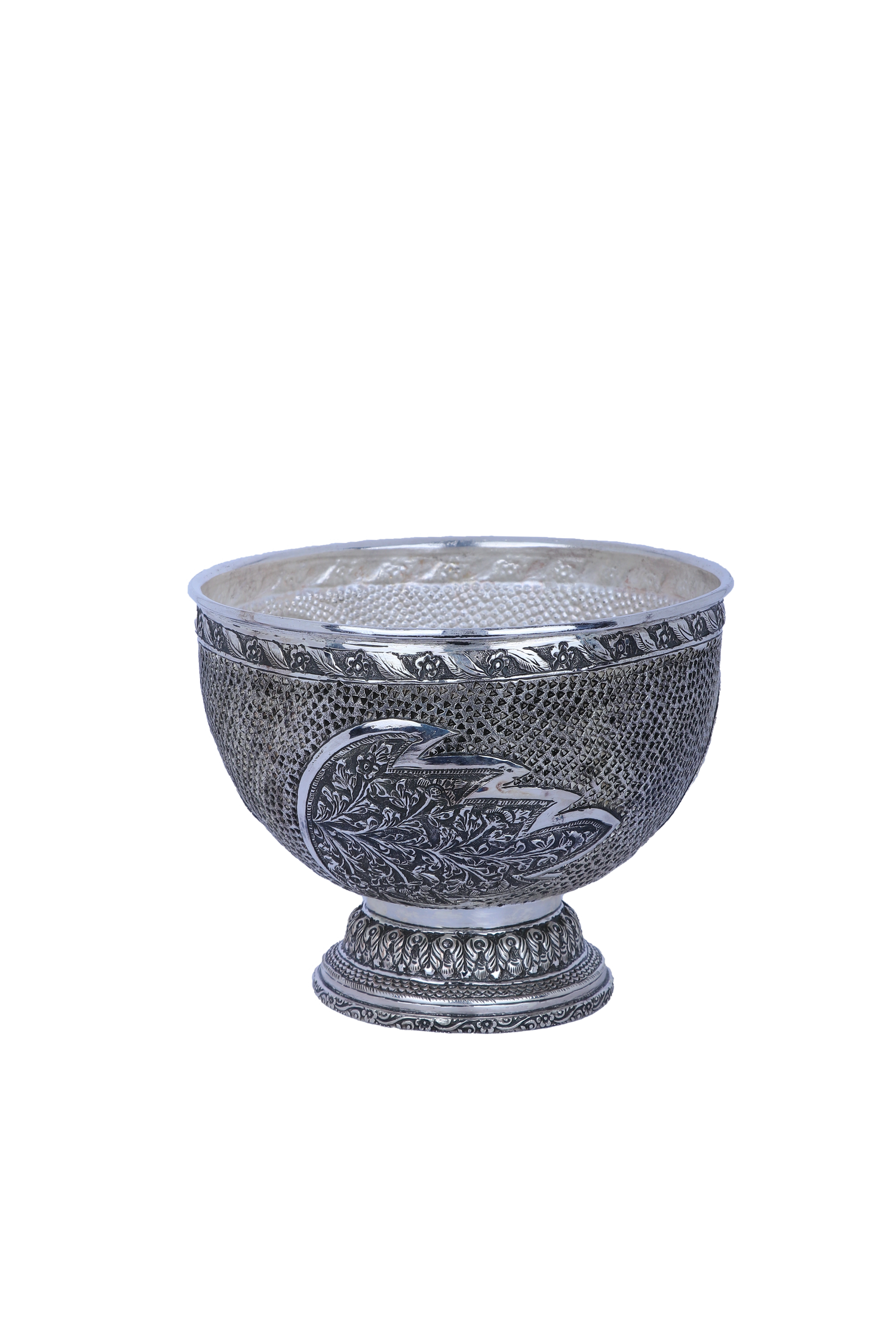 925 Sterling Silver Antique Fruit Bowl (860g) for Luxury Dining