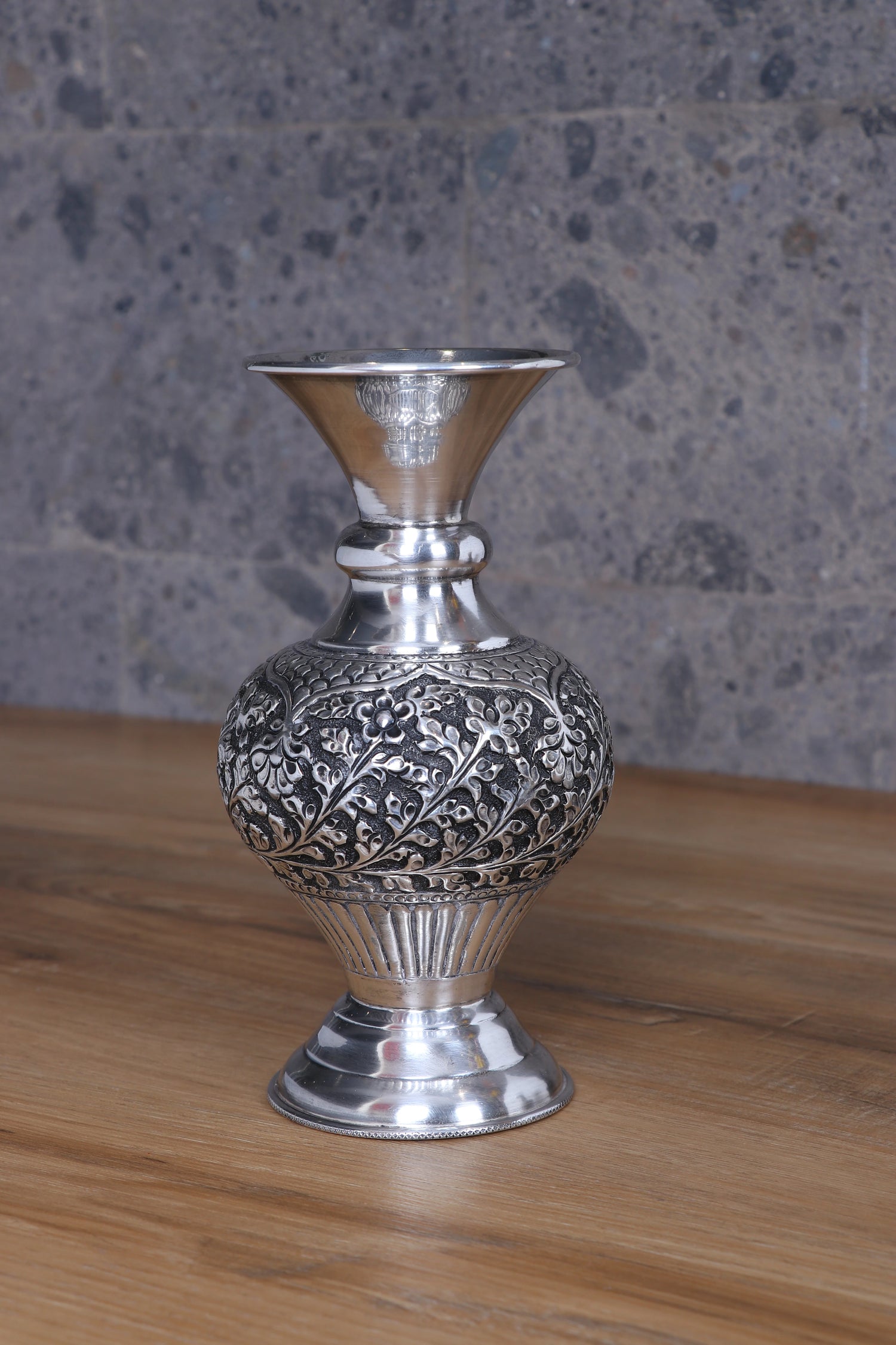 Flower Vase for Home Temple Pooja 334g Pure 925 Silver Handcrafted