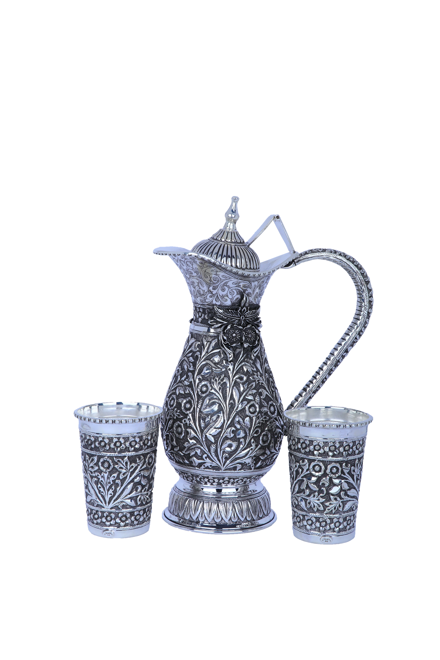 Handcrafted 925 Silver Jug Set (11.2") for Festive Serving