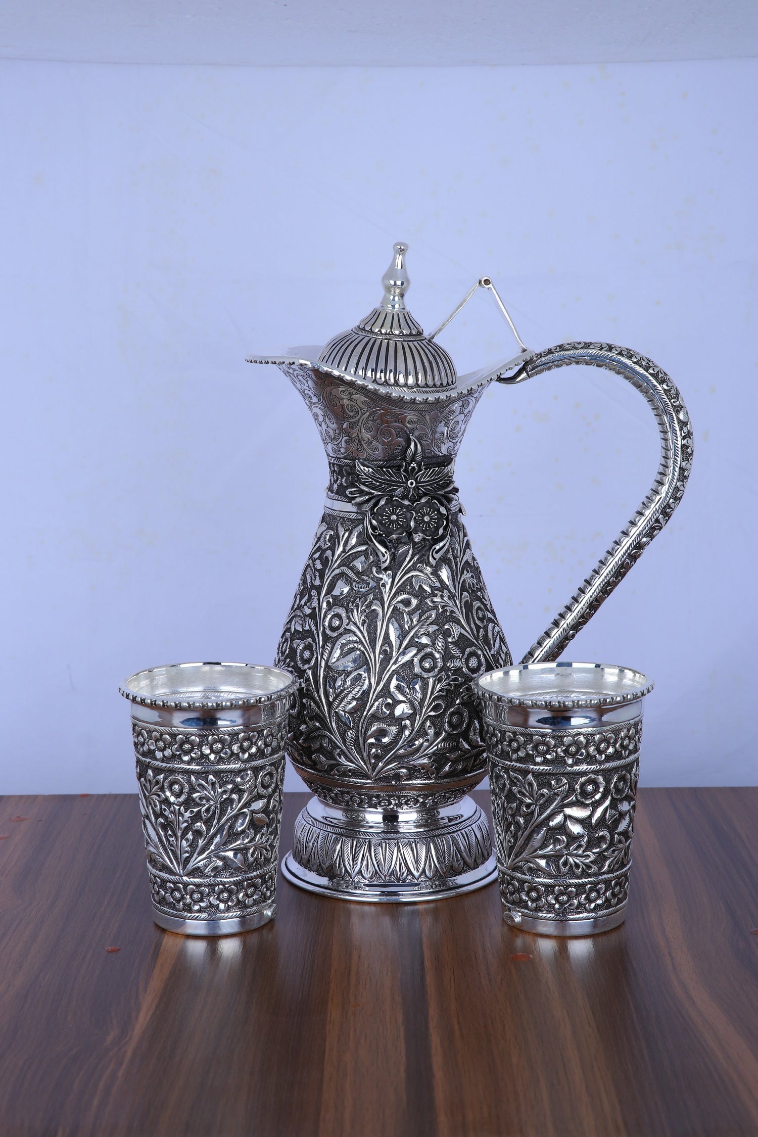 Handcrafted 925 Silver Jug Set (11.2") for Festive Serving