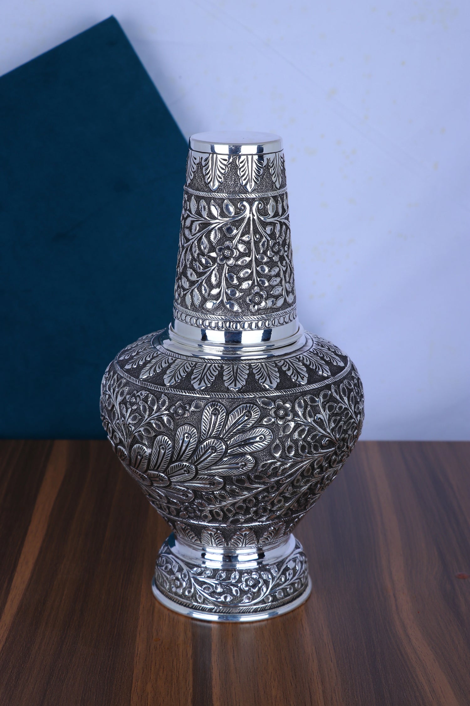 Pure 925 Silver Water Jug (711g) - Handcrafted Nakshi Enduring Tableware