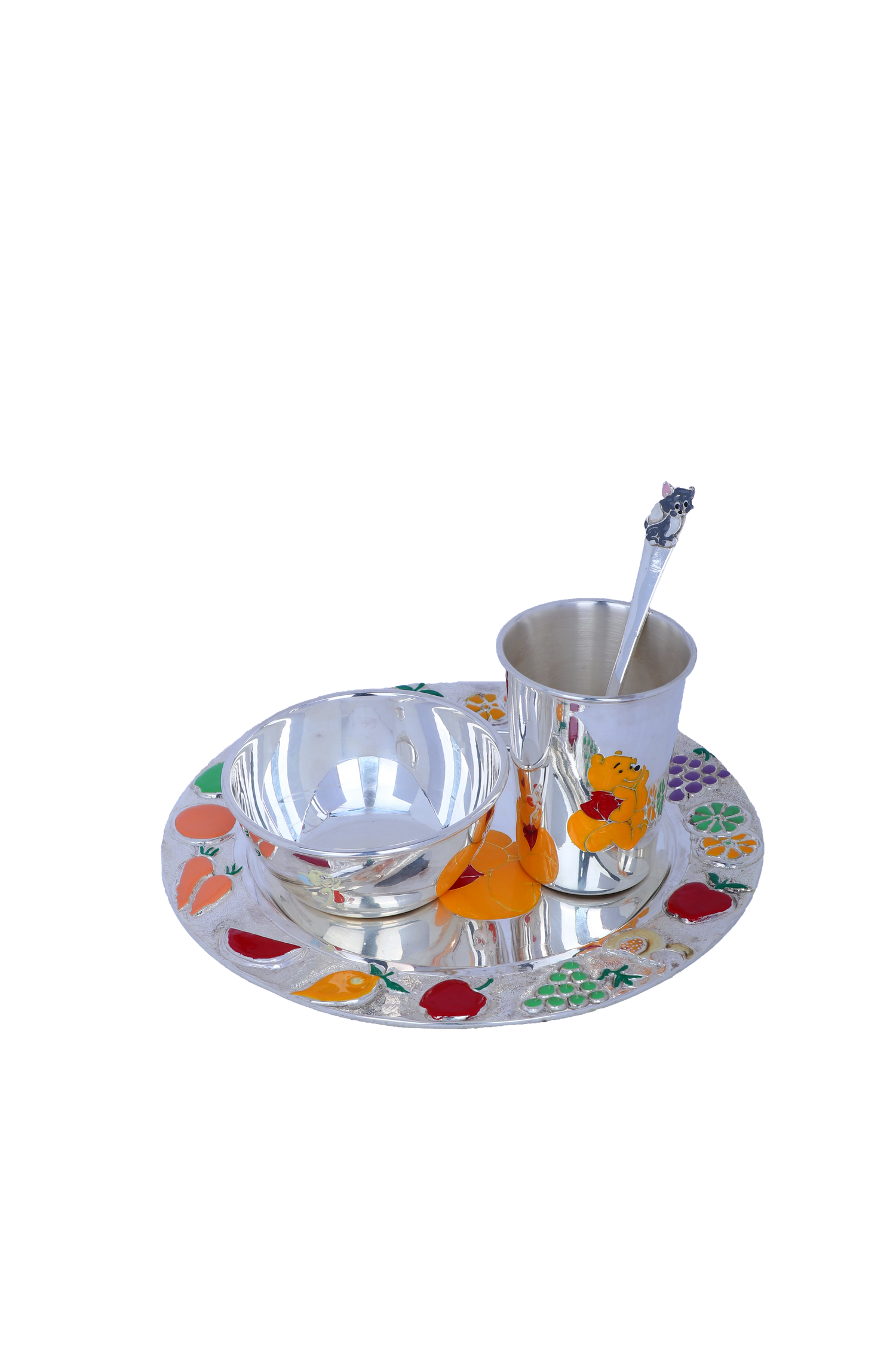 Handcrafted 925 Silver Kids Utensil Set (467g) - Pure Luminescence