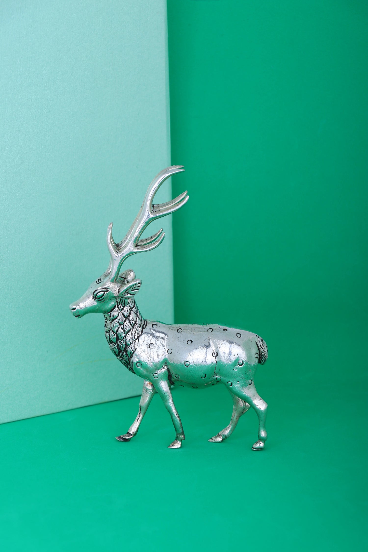 Pure 925 Silver Elephant Statue (232g) - Lucky Trunk-Up Enduring Decor