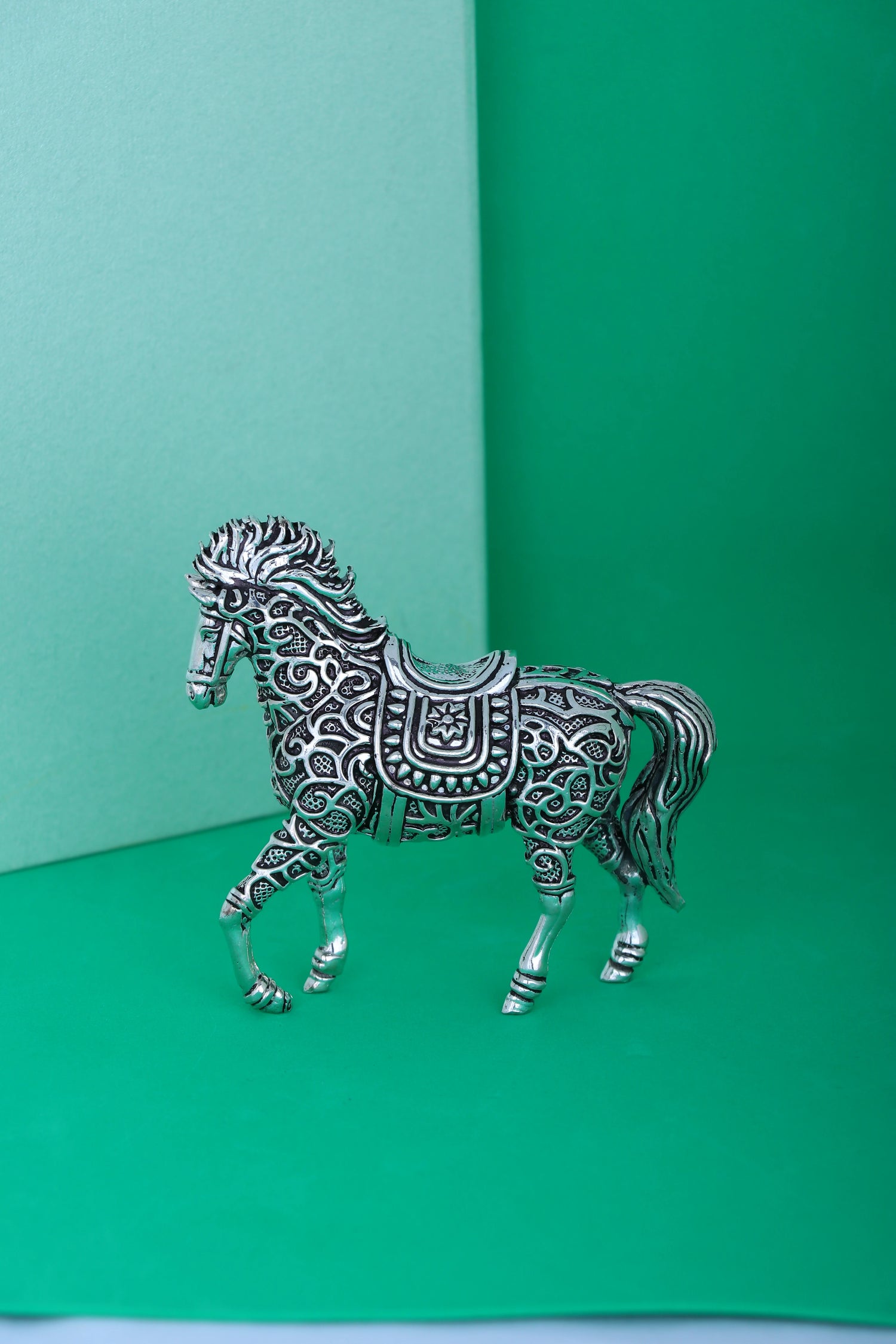 Pure Sterling Silver Vastu Horse for Power & Home Decor