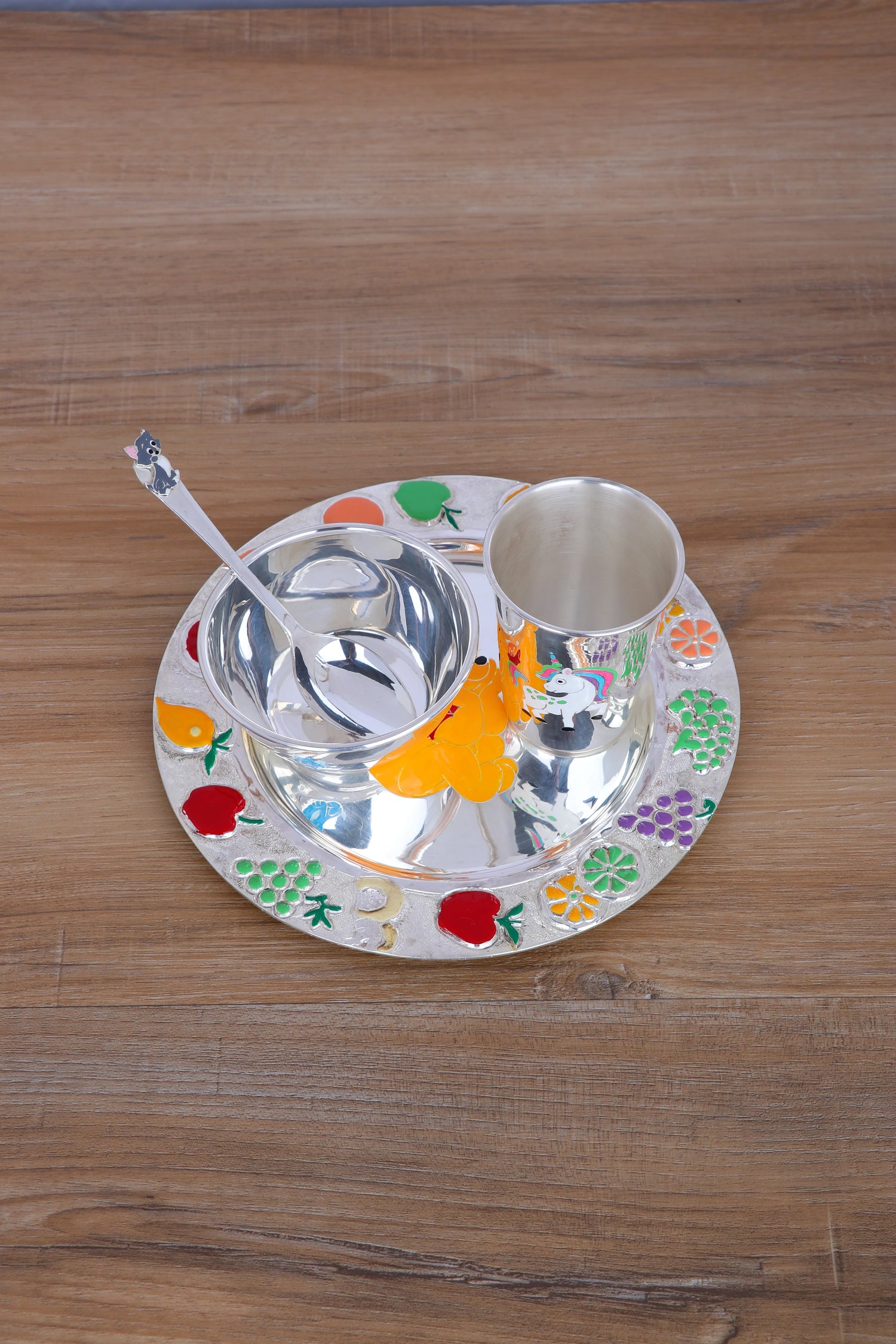 Handcrafted 925 Silver Kids Utensil Set (467g) - Pure Luminescence