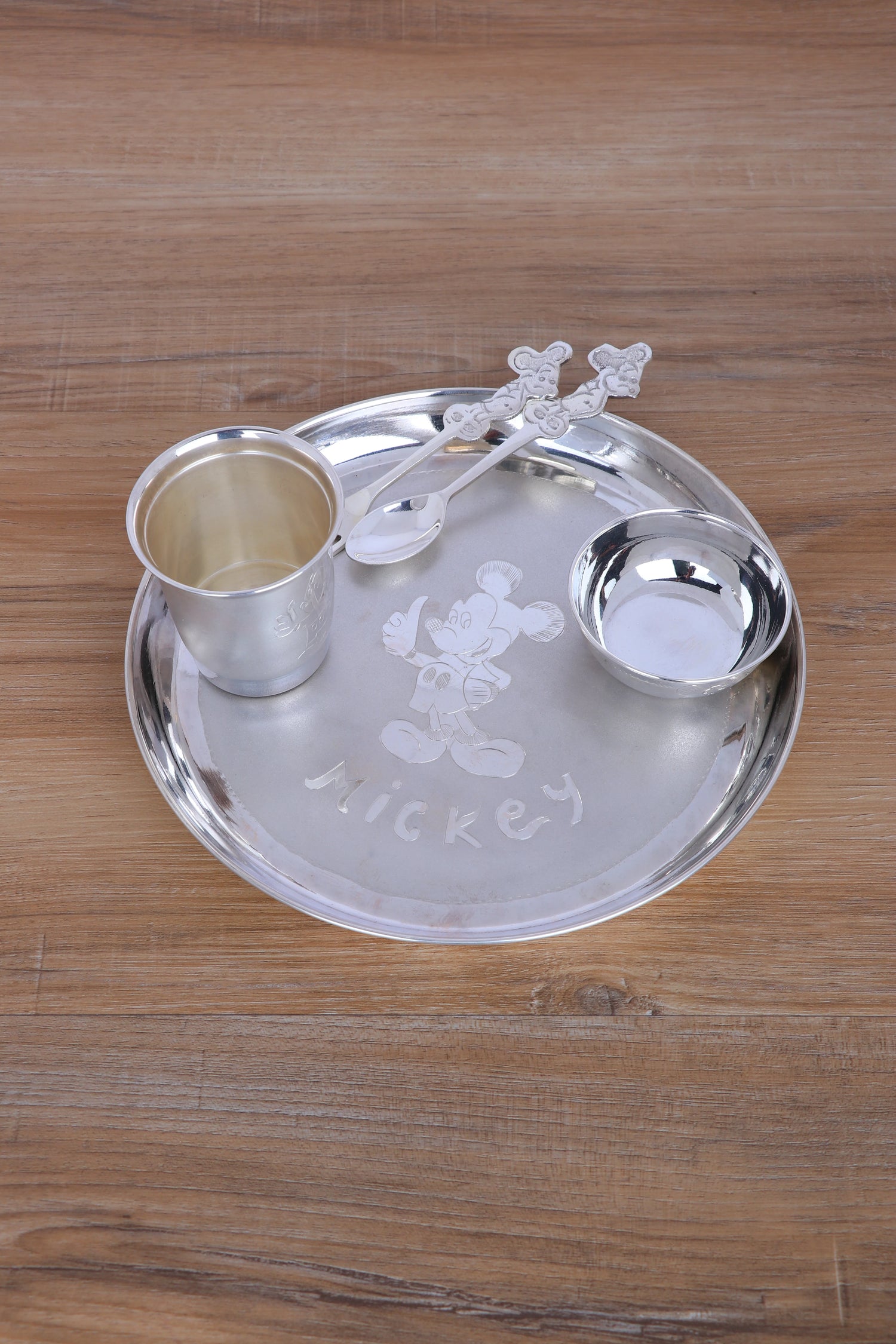 Pure 925 Sterling Silver Baby Plate & Bowl Set - Traditional & Auspicious